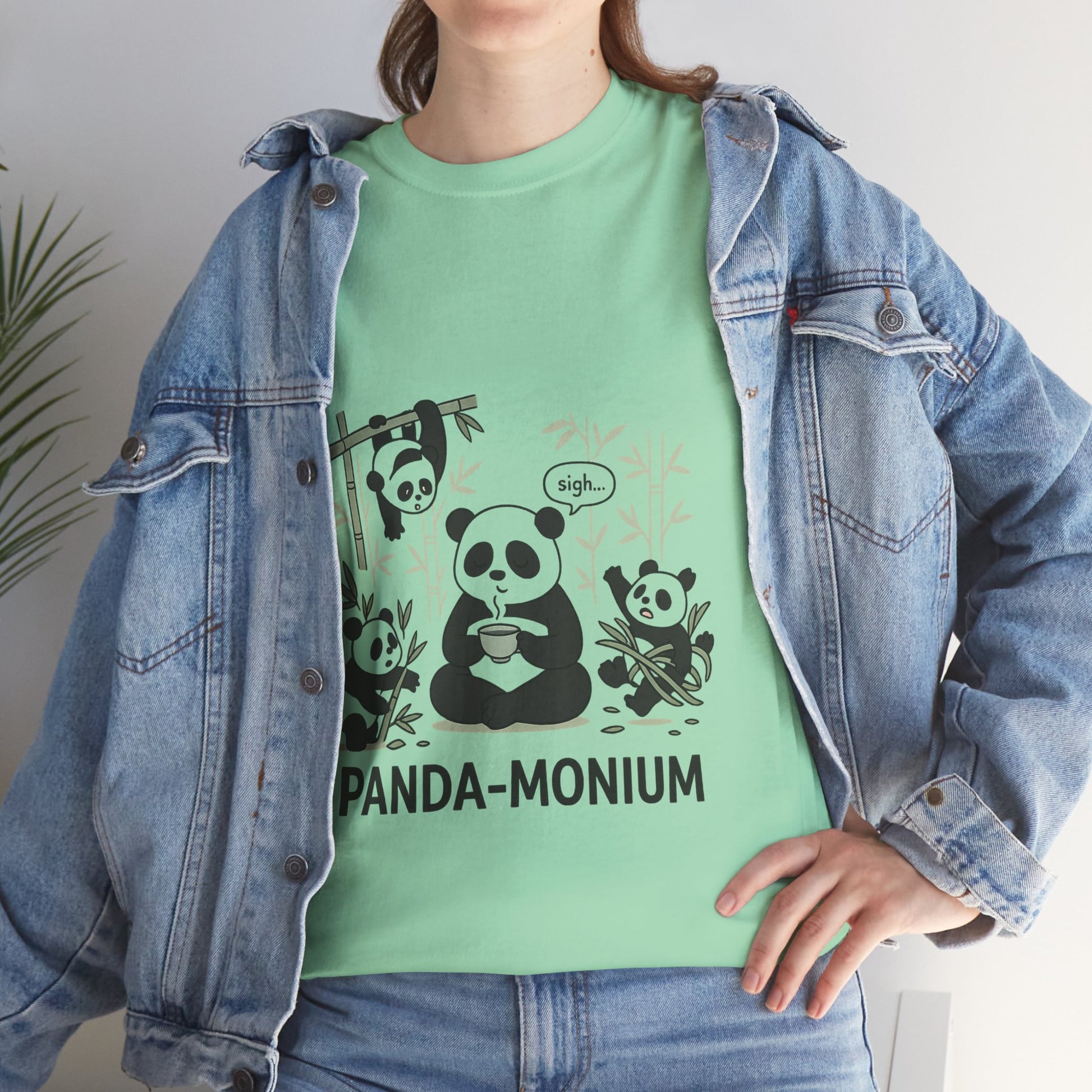 Unisex Panda-Monium T-Shirt – Fun Casual Wear for Animal Lovers