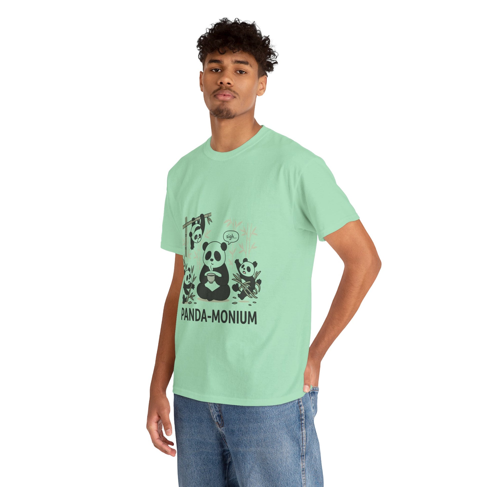 Unisex Panda-Monium T-Shirt – Fun Casual Wear for Animal Lovers