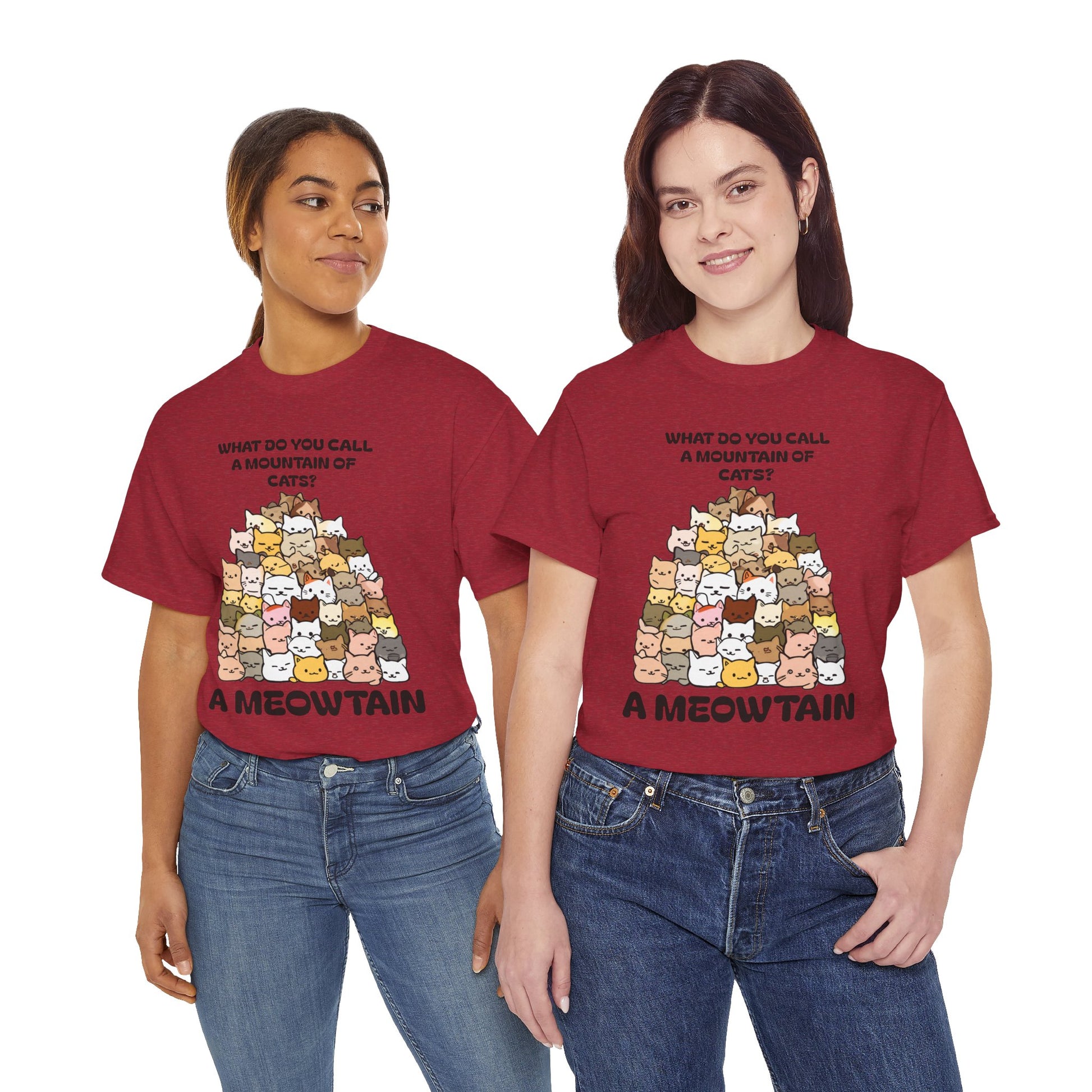 A Meowtain! Funny Cat Pile T-Shirt – Cute Kitty Graphic Tee