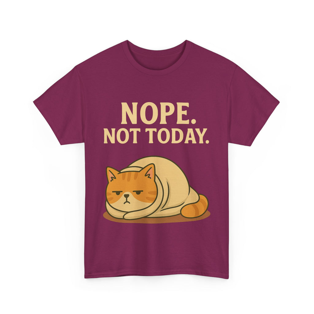 Lazy Cat "Nope. Not Today." Funny Graphic T-Shirt
