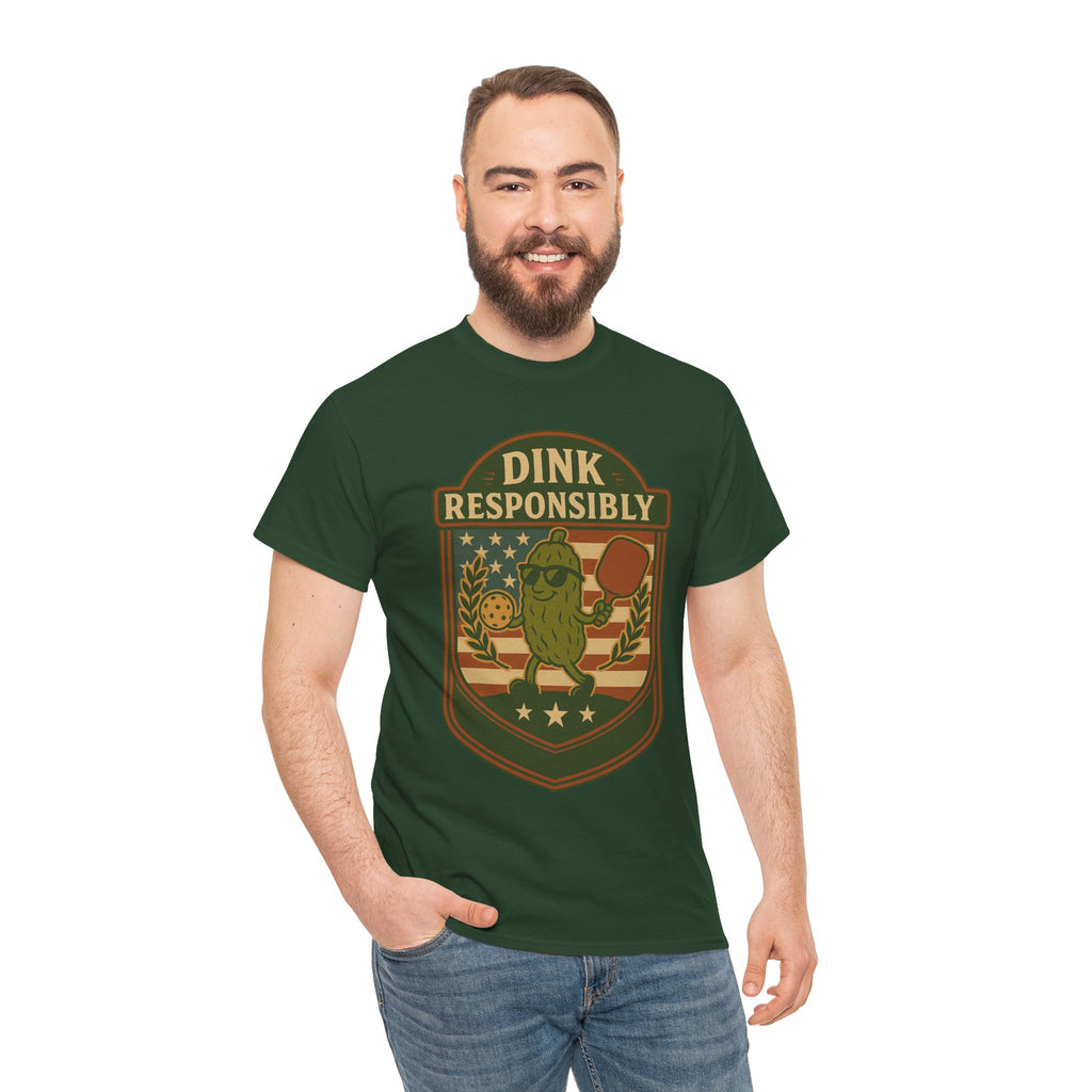 Dink Responsibly Pickleball T-Shirt – Funny Sports Tee