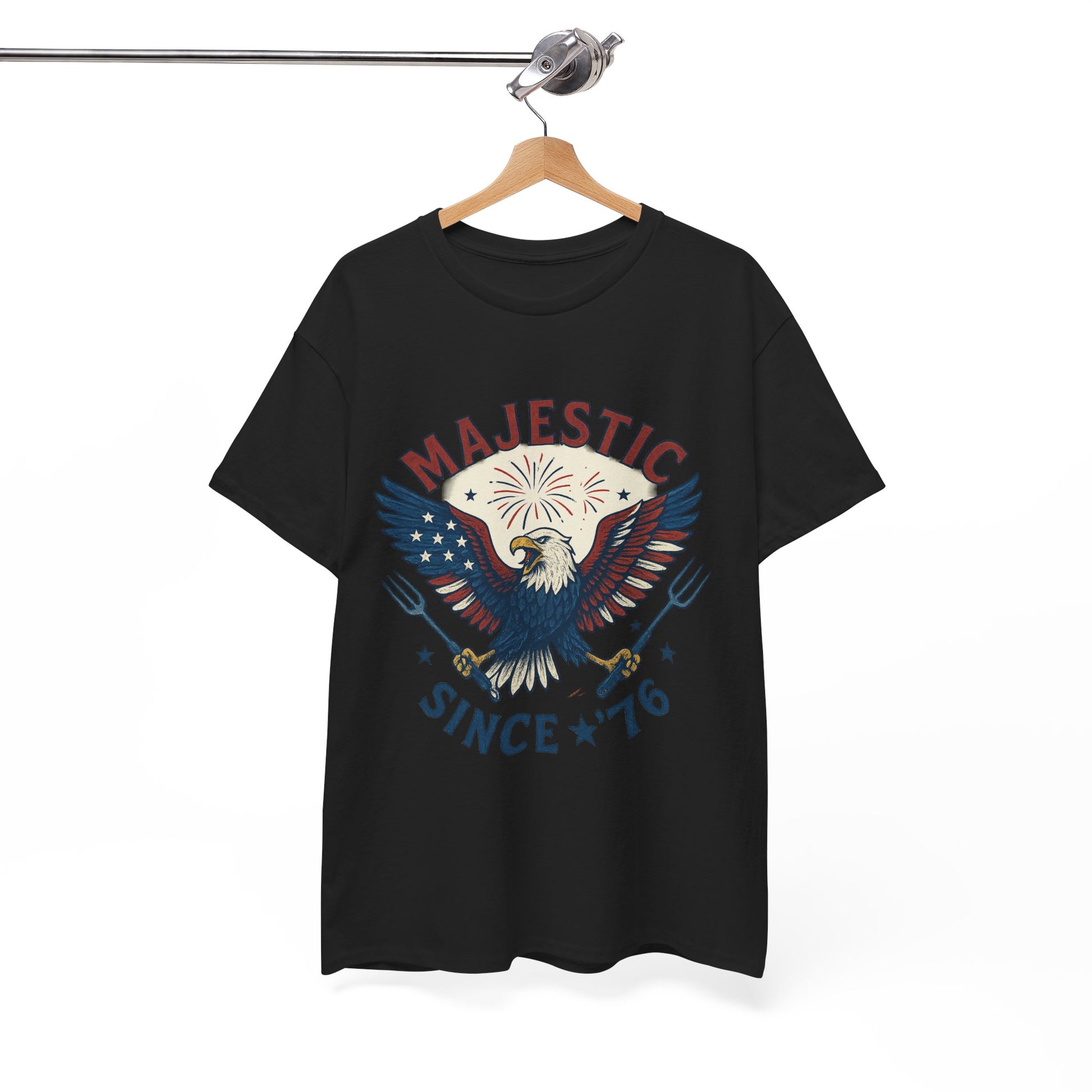 Majestic Eagle Since '76 T-Shirt – Vintage American Flag Tee for Men & Women, Patriotic USA Graphic Shirt