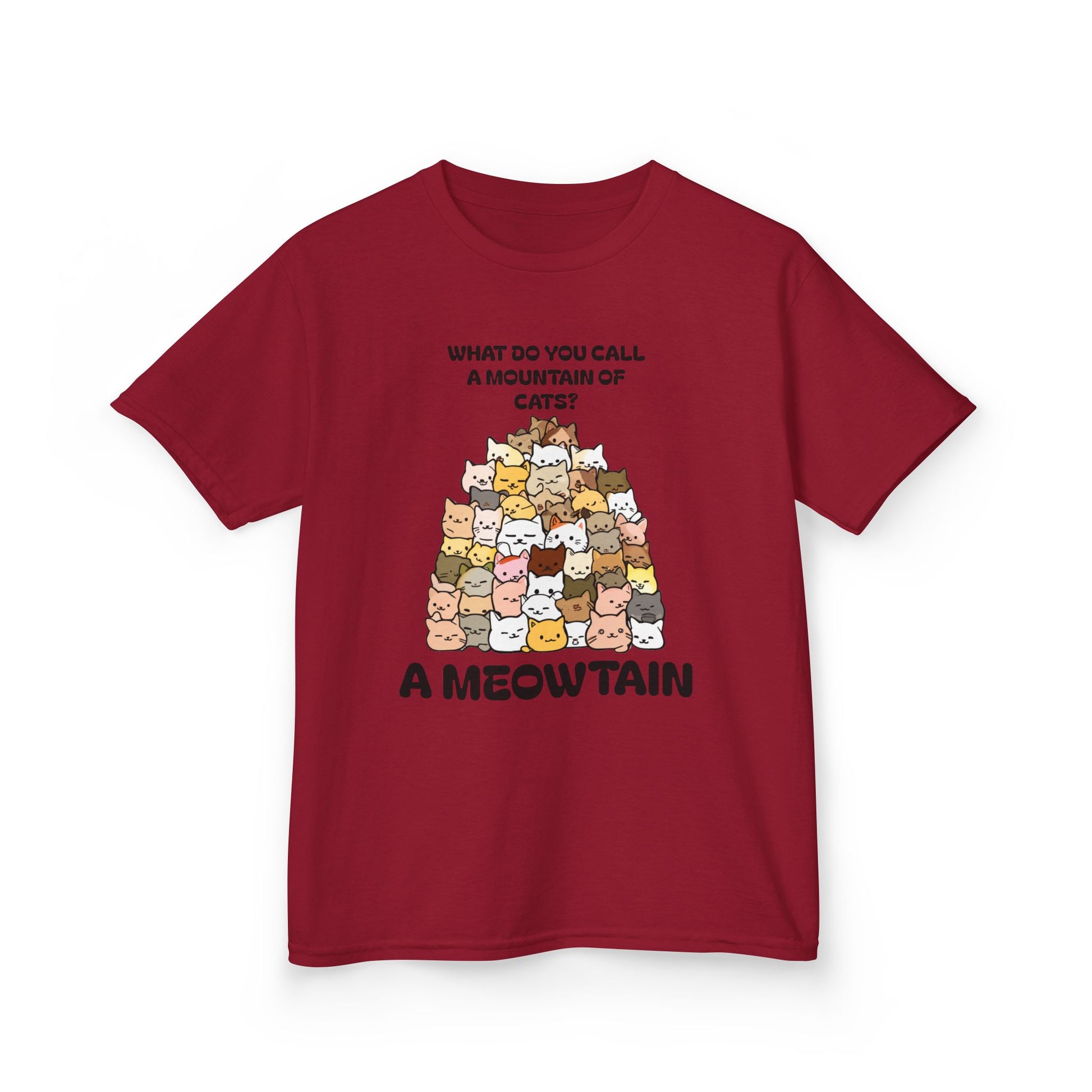 A Meowtain! Funny Cat Pile T-Shirt for Kids – Cute Unisex Graphic Tee