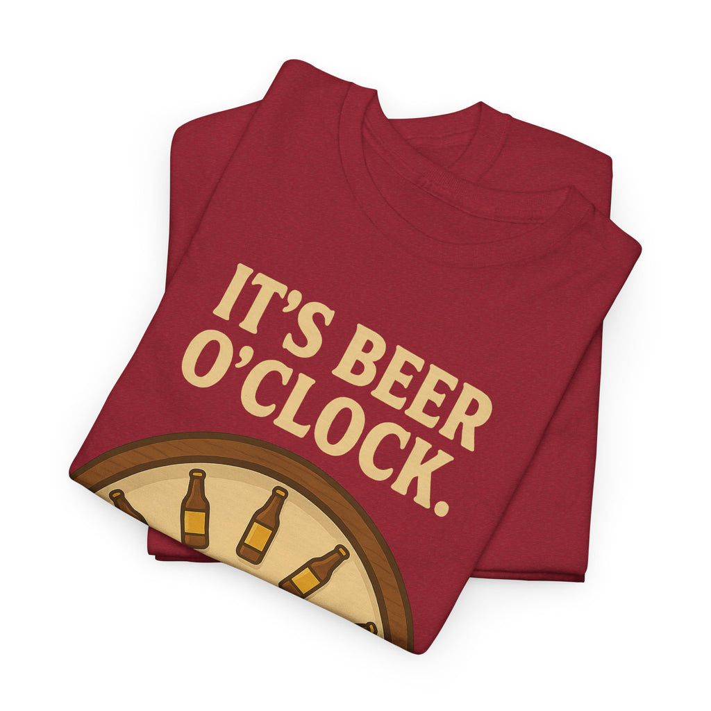 It’s Beer O’Clock Tee – Funny Unisex Cotton Beer Lover Shirt