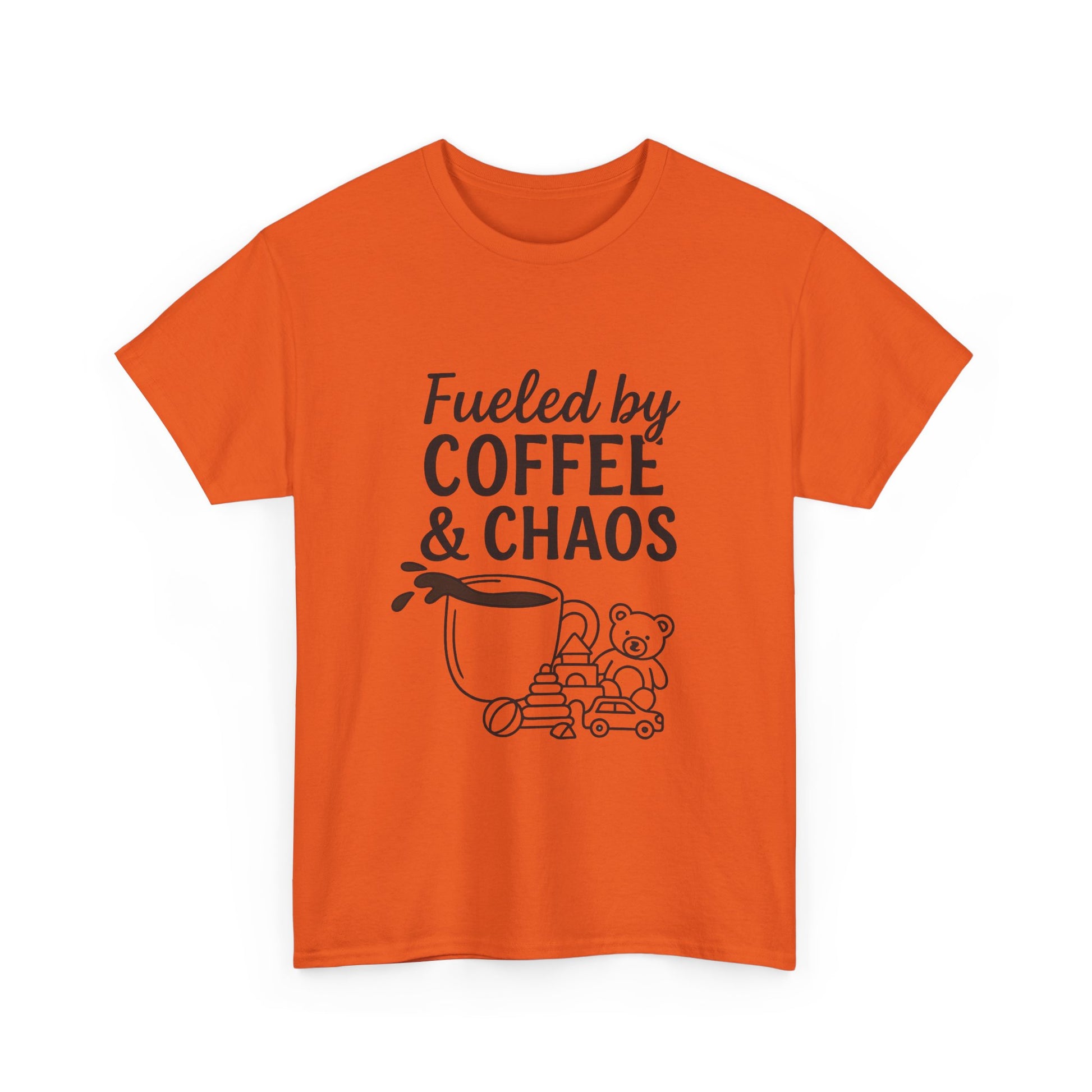Fueled by Coffee & Chaos Shirt – Funny Unisex Tee for Moms & Dads