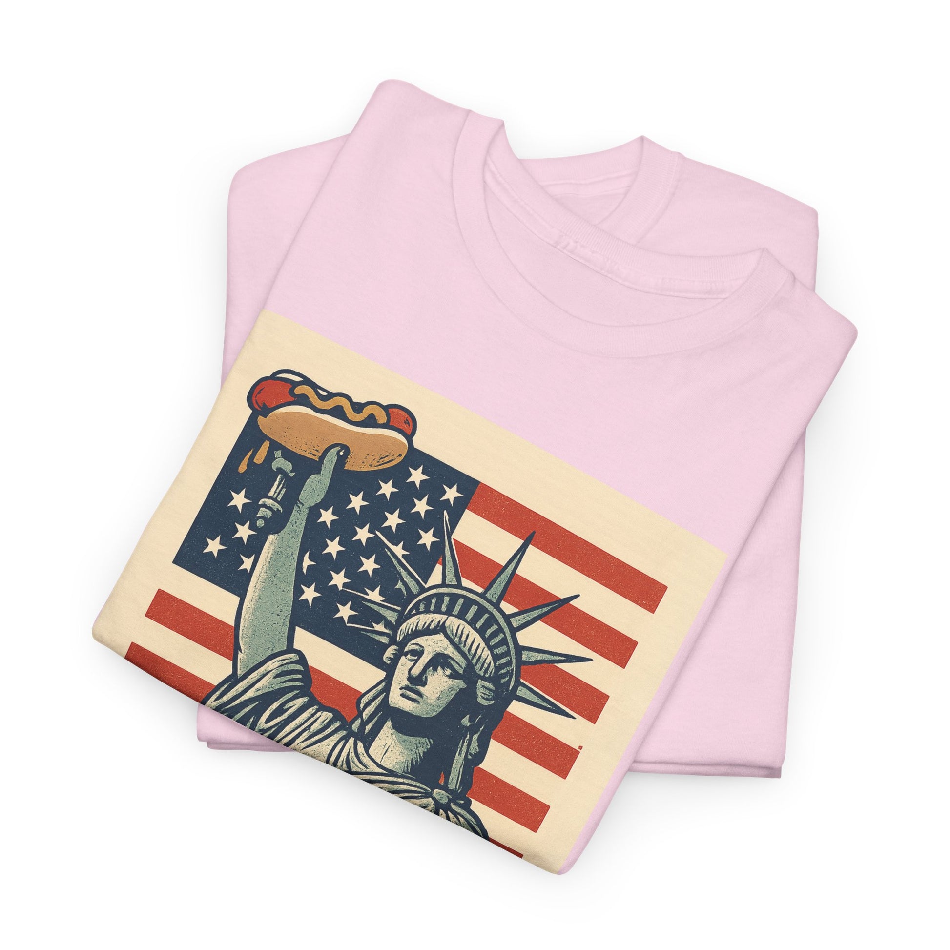Freedom Tastes Better With Mustard T-Shirt – Funny 4th of July Hot Dog Tee, Patriotic Graphic Shirt for Men & Women