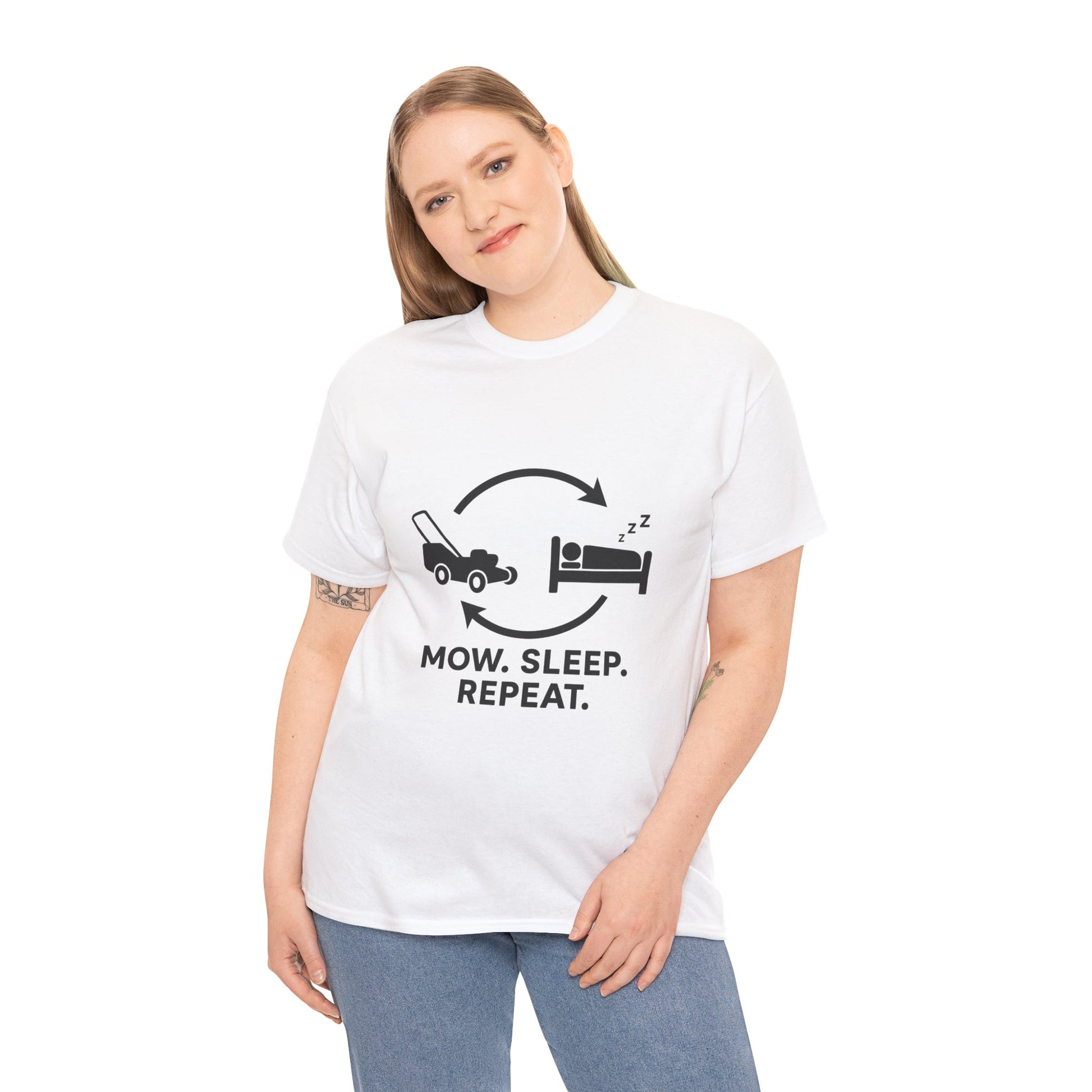 Mow. Sleep. Repeat. – Funny Lawn Care Tee for Yard Work Lovers