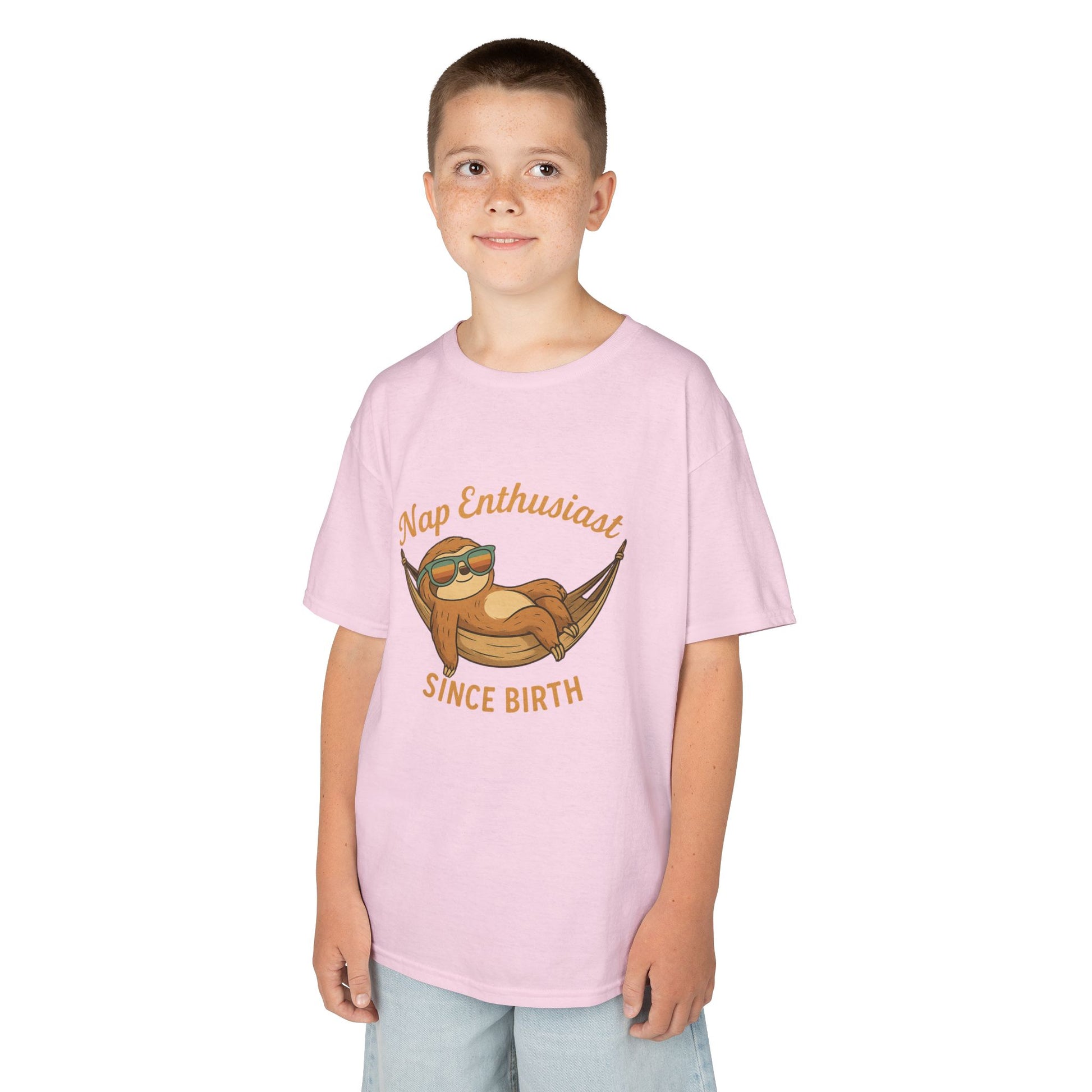 Nap Enthusiast – Vintage Sloth T-Shirt for Kids | Funny Lazy Unisex Cotton Tee