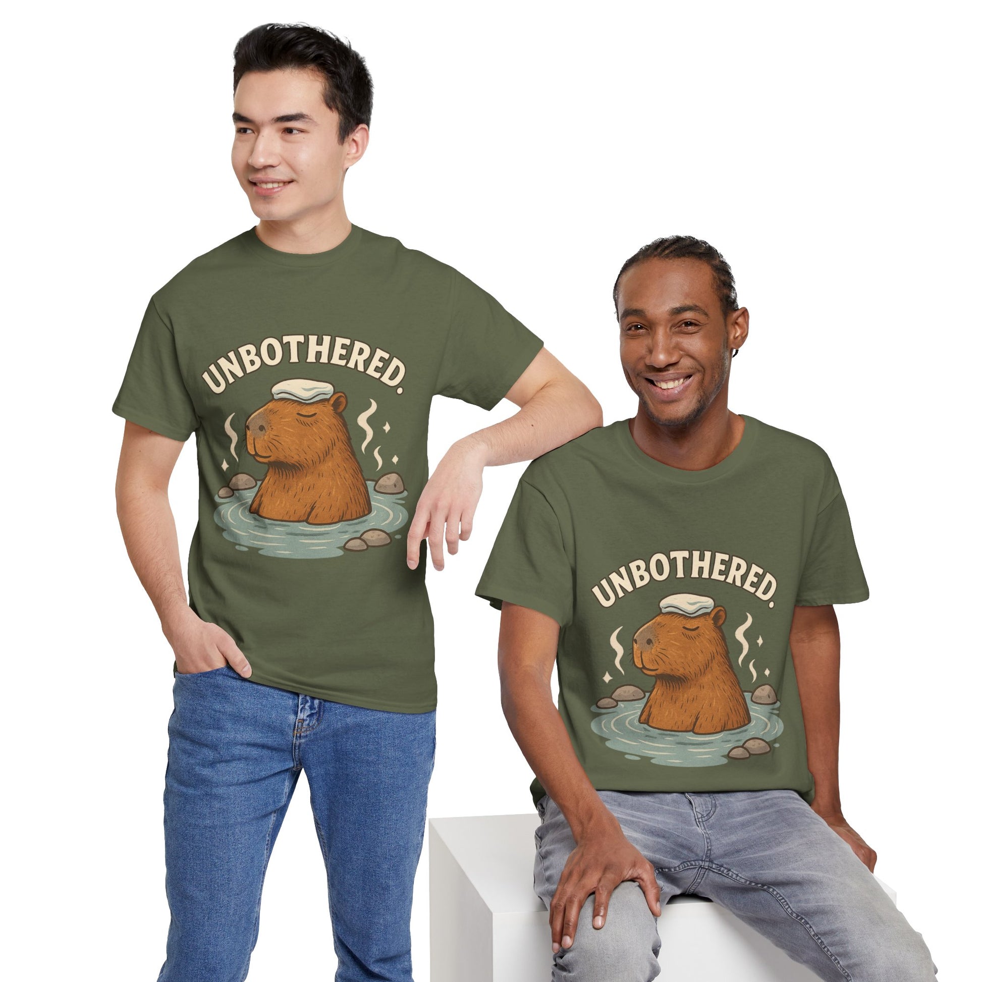 Unbothered Capybara Shirt – Funny Unisex Cotton Tee for Chill Vibes