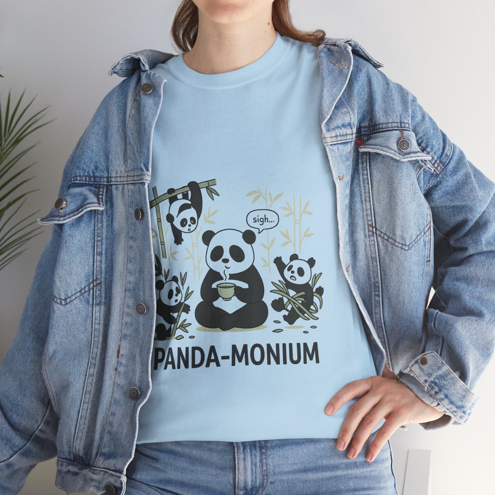Unisex Panda-Monium T-Shirt – Fun Casual Wear for Animal Lovers