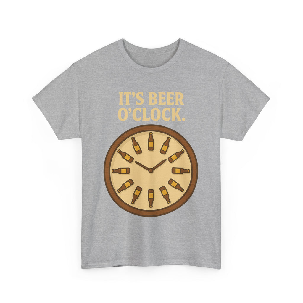 It’s Beer O’Clock Tee – Funny Unisex Cotton Beer Lover Shirt