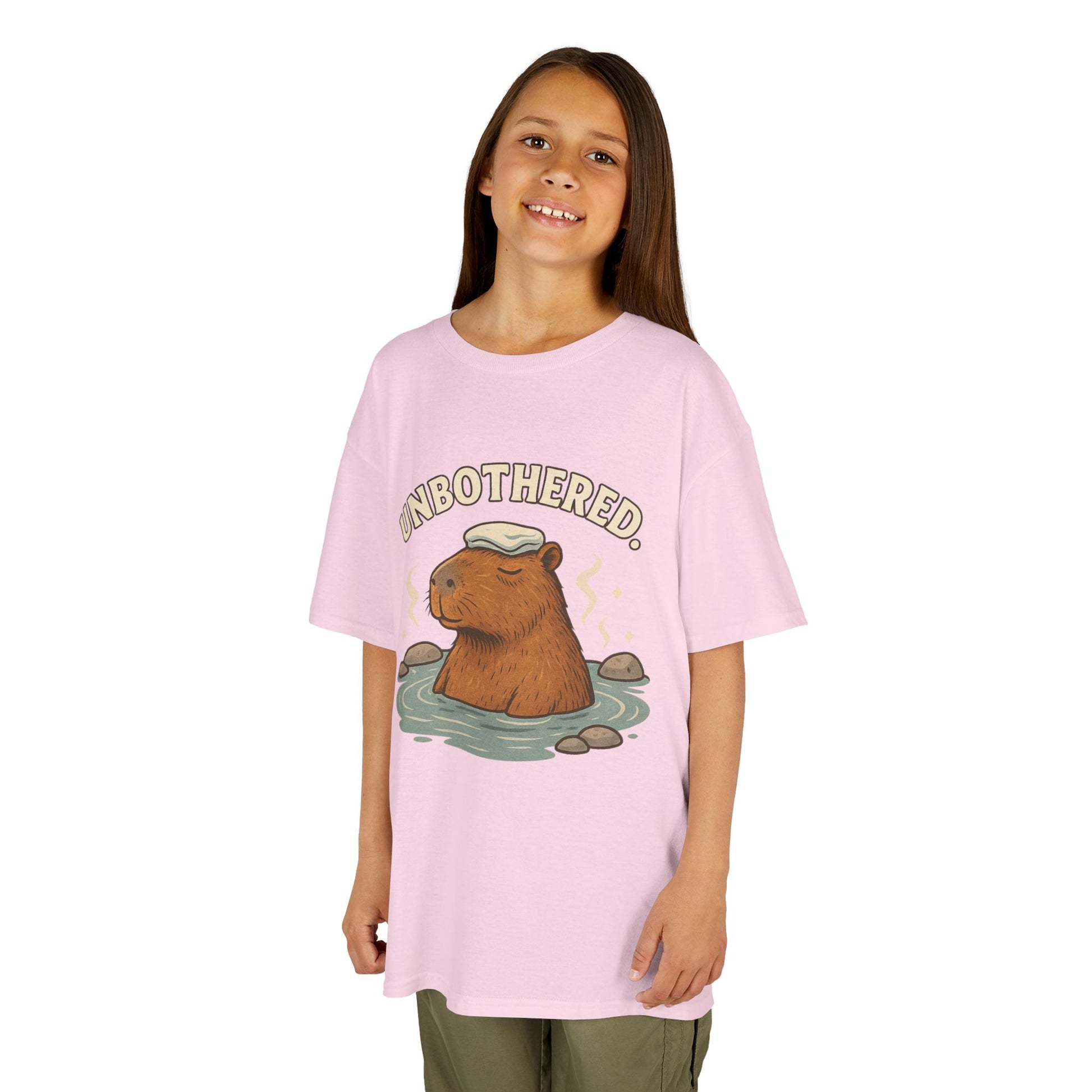 Unbothered Capybara T-Shirt for Kids – Funny Chill Animal Graphic Tee | Soft Cotton Unisex Fit