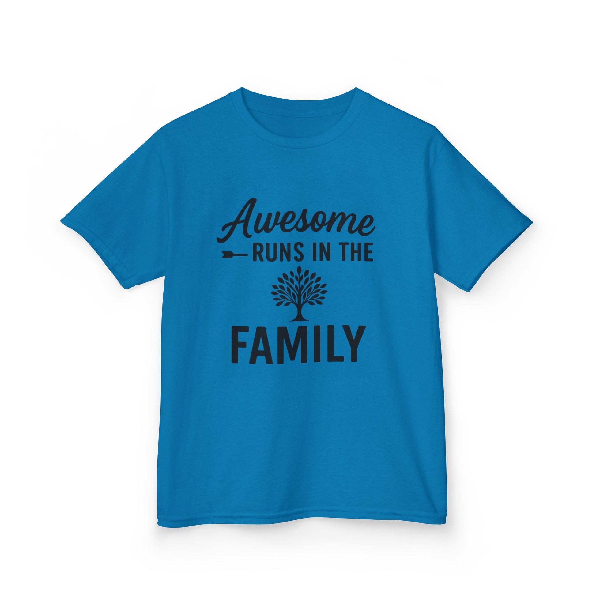 Awesome Runs In The Family Kids T-Shirt – Unisex Heavy Cotton Tee