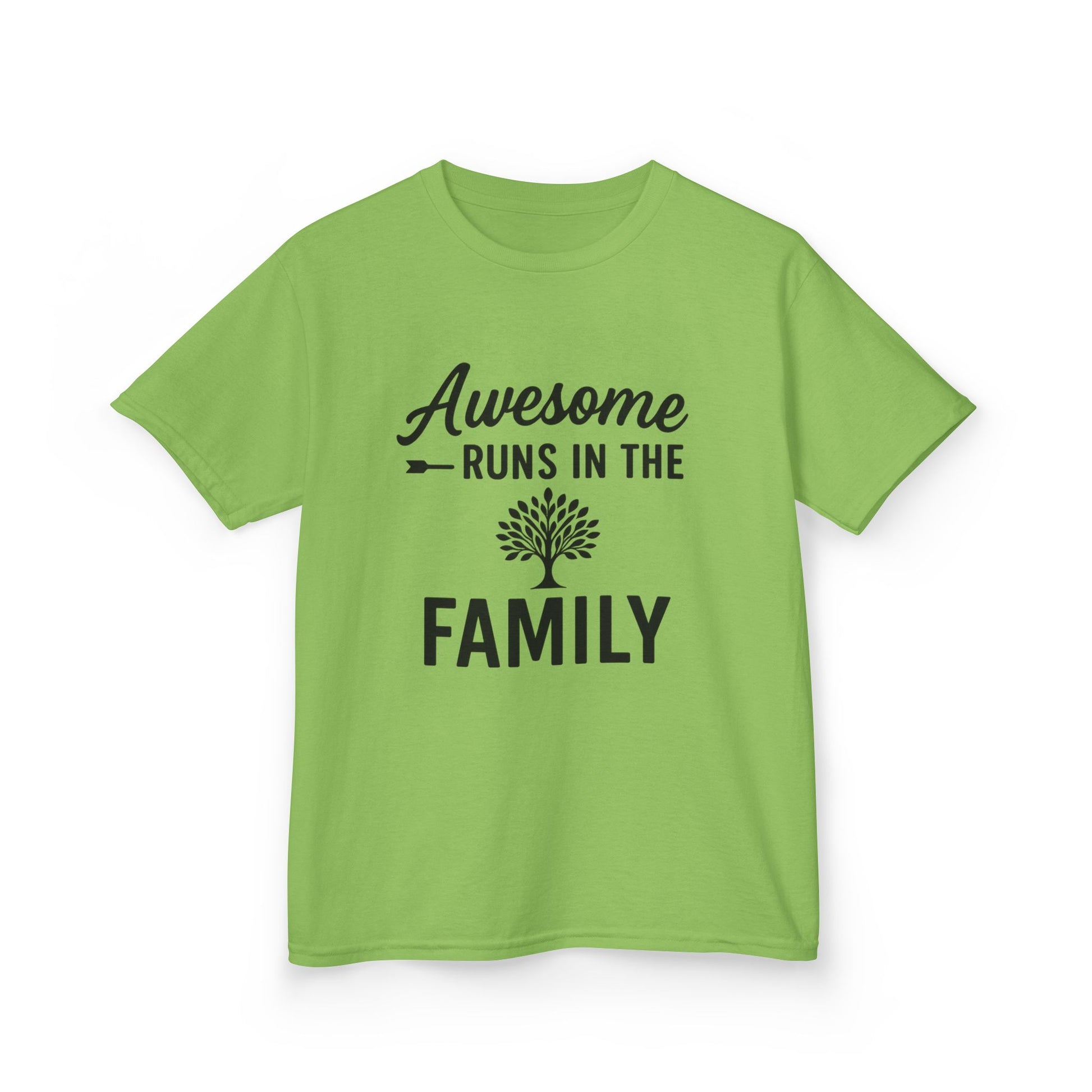Awesome Runs In The Family Kids T-Shirt – Unisex Heavy Cotton Tee