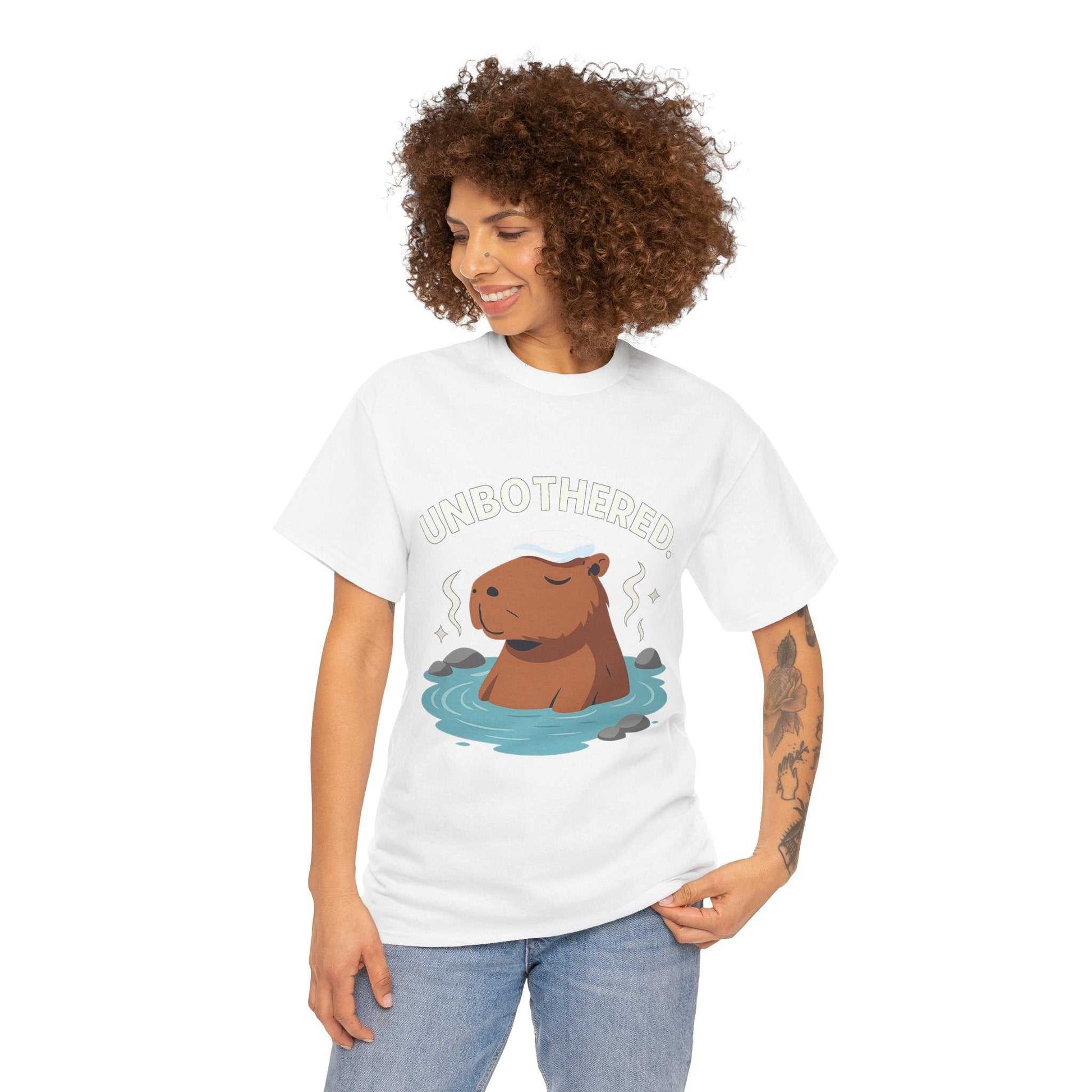 Chill Capybara Shirt – Unisex Heavy Cotton Tee with Relaxed Vibes