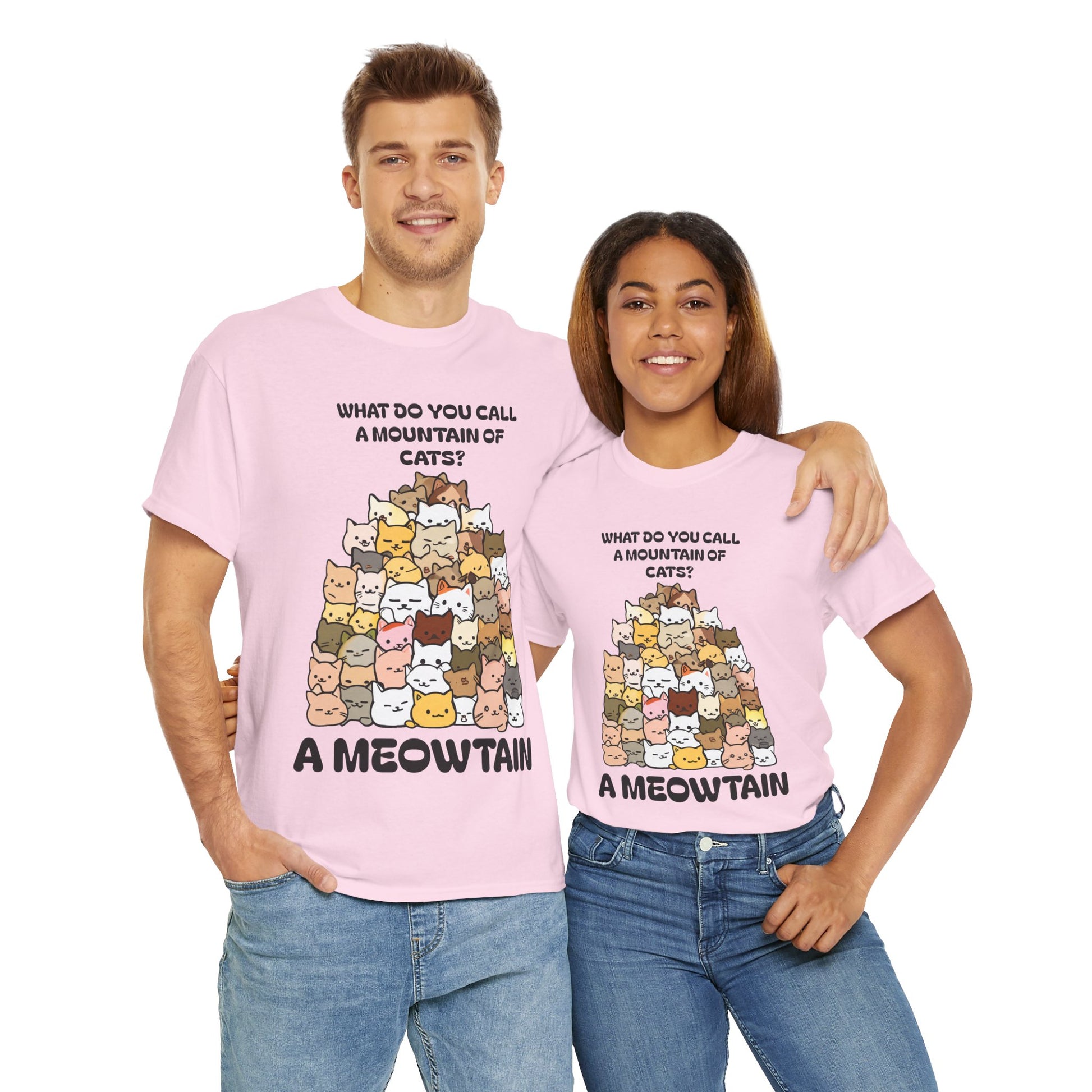 A Meowtain! Funny Cat Pile T-Shirt – Cute Kitty Graphic Tee