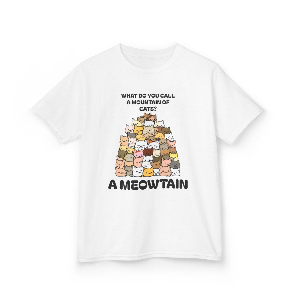 A Meowtain! Funny Cat Pile T-Shirt for Kids – Cute Unisex Graphic Tee
