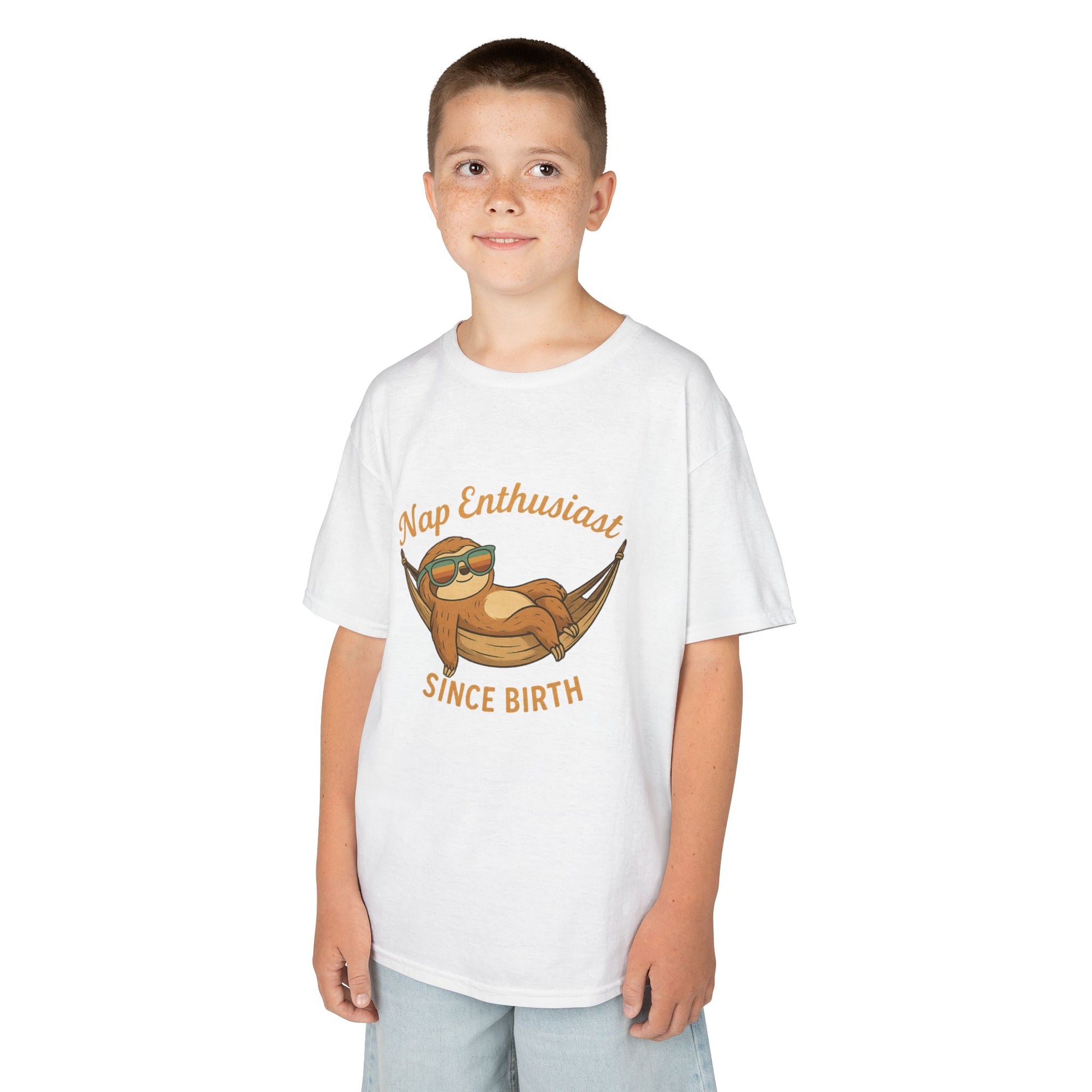Nap Enthusiast – Vintage Sloth T-Shirt for Kids | Funny Lazy Unisex Cotton Tee