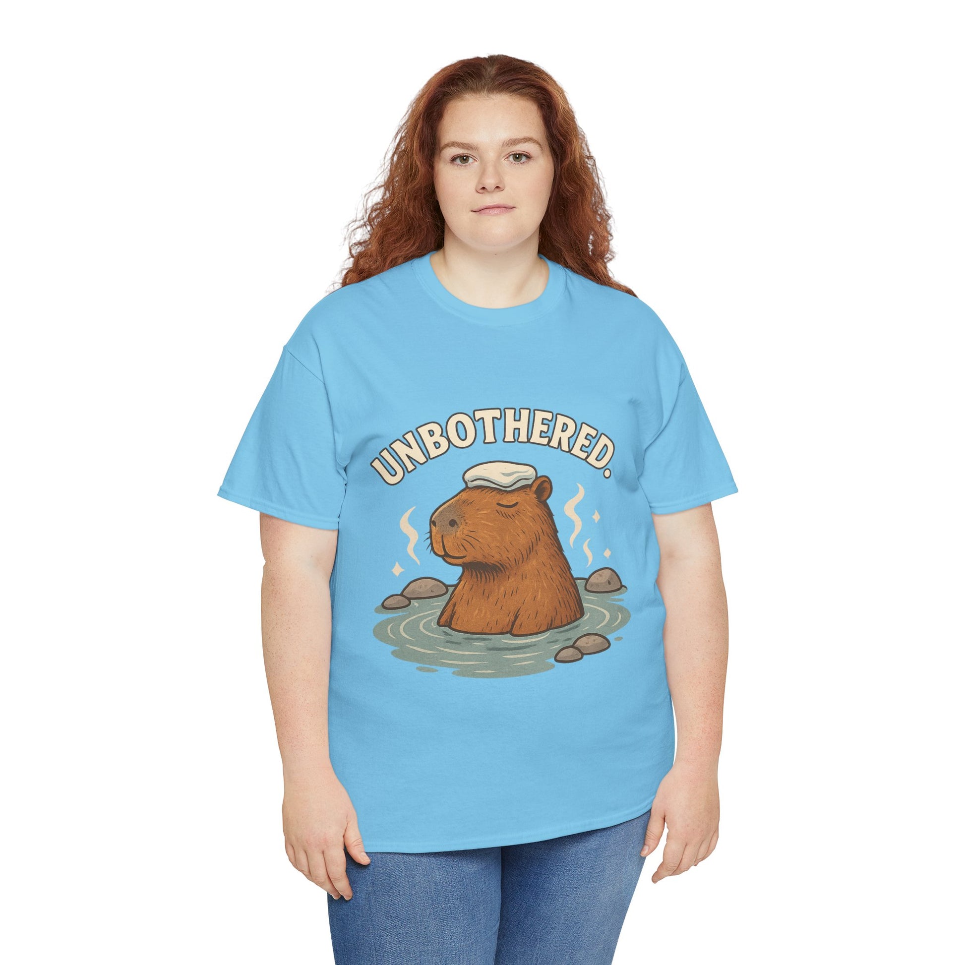 Unbothered Capybara Shirt – Funny Unisex Cotton Tee for Chill Vibes