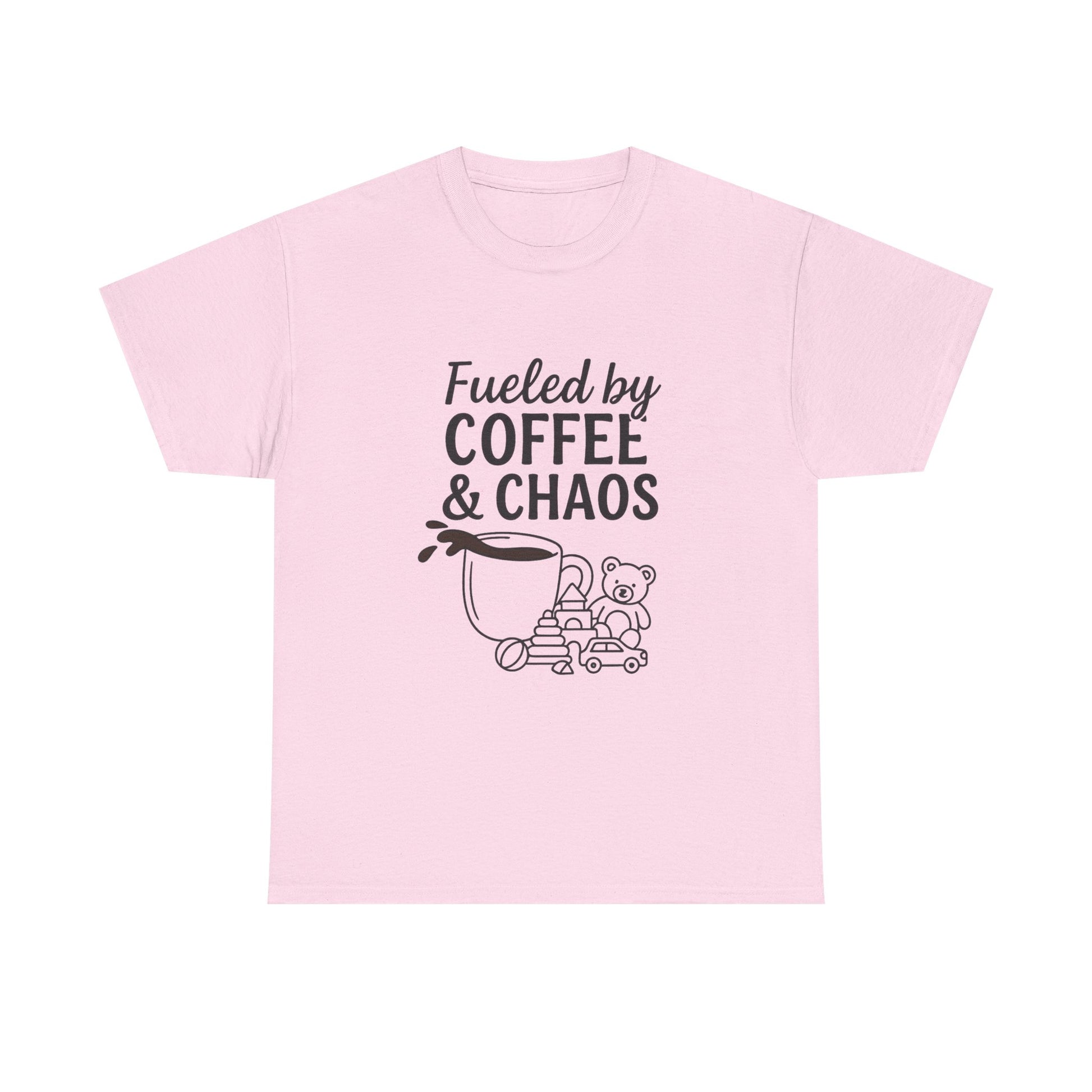 Fueled by Coffee & Chaos Shirt – Funny Unisex Tee for Moms & Dads