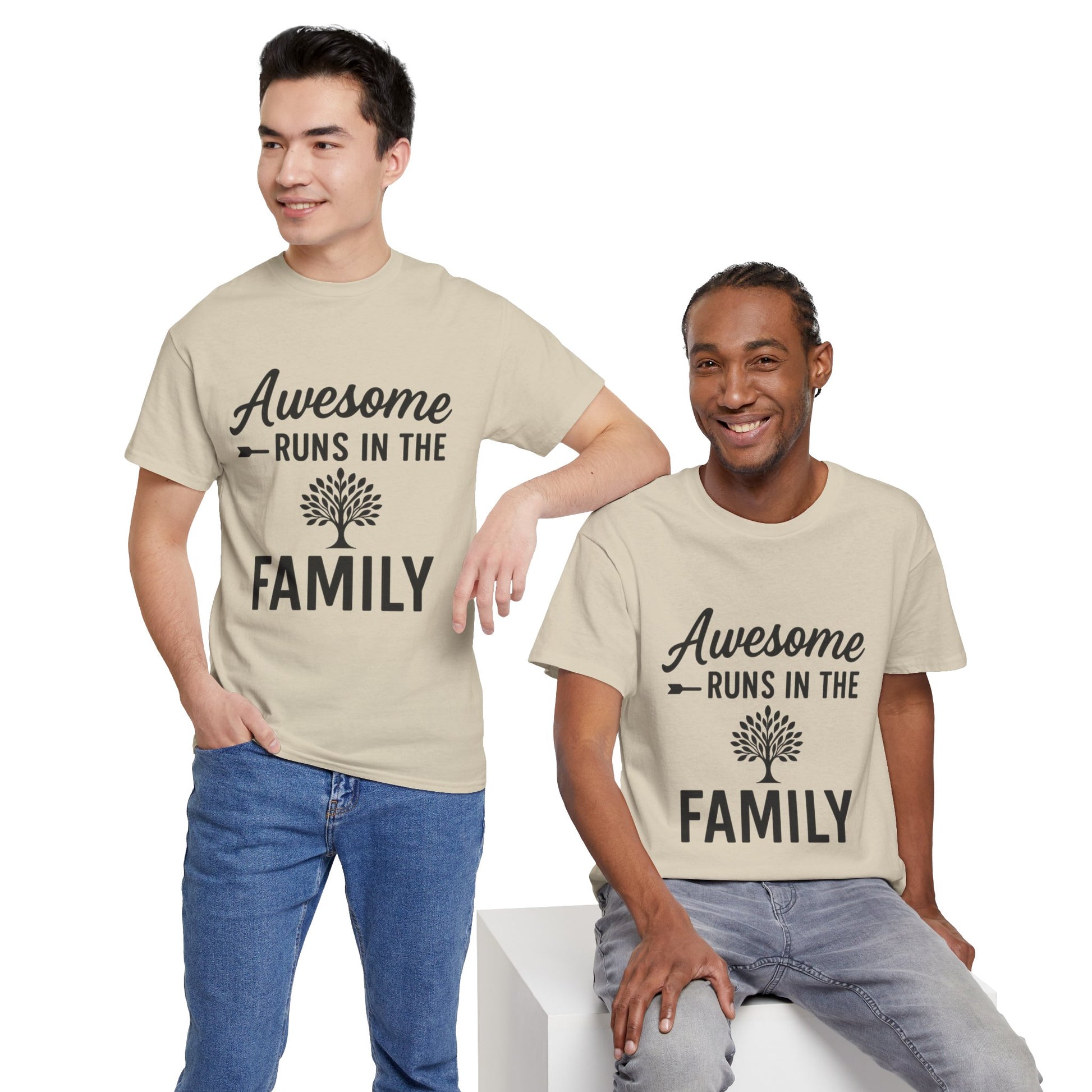 Awesome Runs In The Family – Unisex Cotton Family T-Shirt