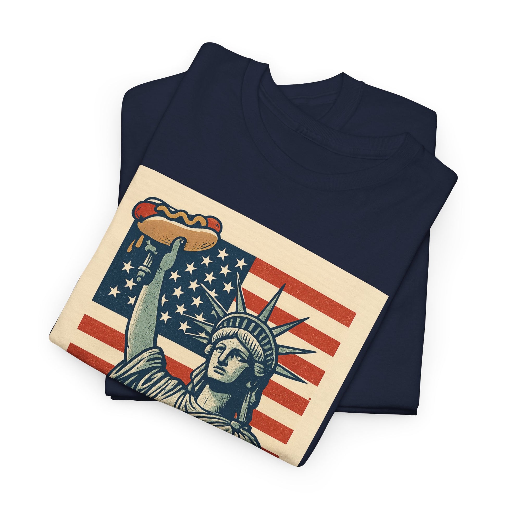 Freedom Tastes Better With Mustard T-Shirt – Funny 4th of July Hot Dog Tee, Patriotic Graphic Shirt for Men & Women