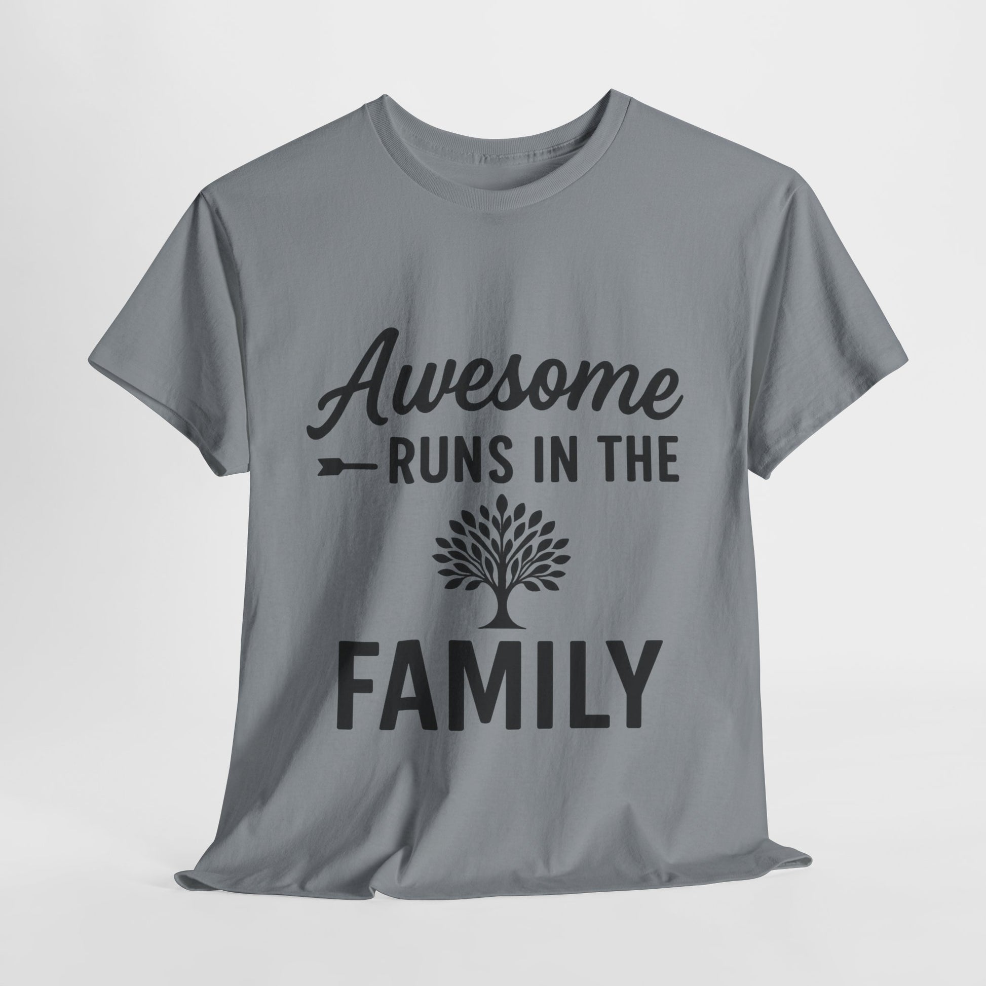 Awesome Runs In The Family – Unisex Cotton Family T-Shirt