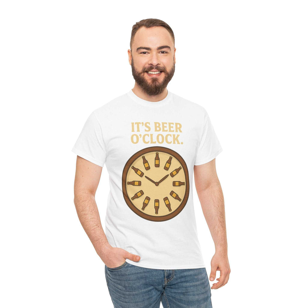 It’s Beer O’Clock Tee – Funny Unisex Cotton Beer Lover Shirt