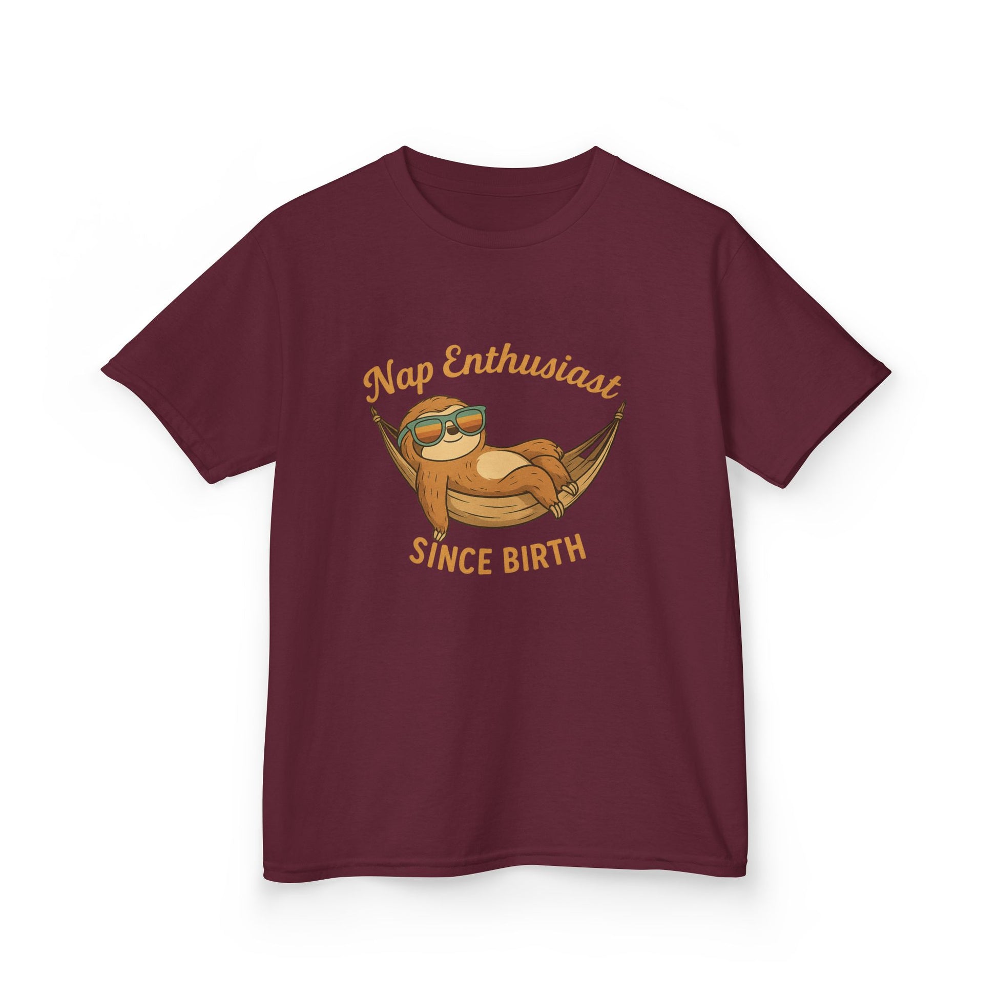 Nap Enthusiast – Vintage Sloth T-Shirt for Kids | Funny Lazy Unisex Cotton Tee