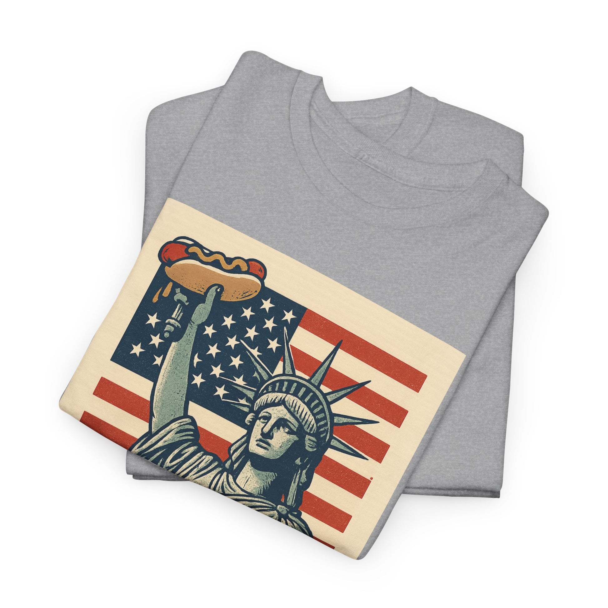 Freedom Tastes Better With Mustard T-Shirt – Funny 4th of July Hot Dog Tee, Patriotic Graphic Shirt for Men & Women