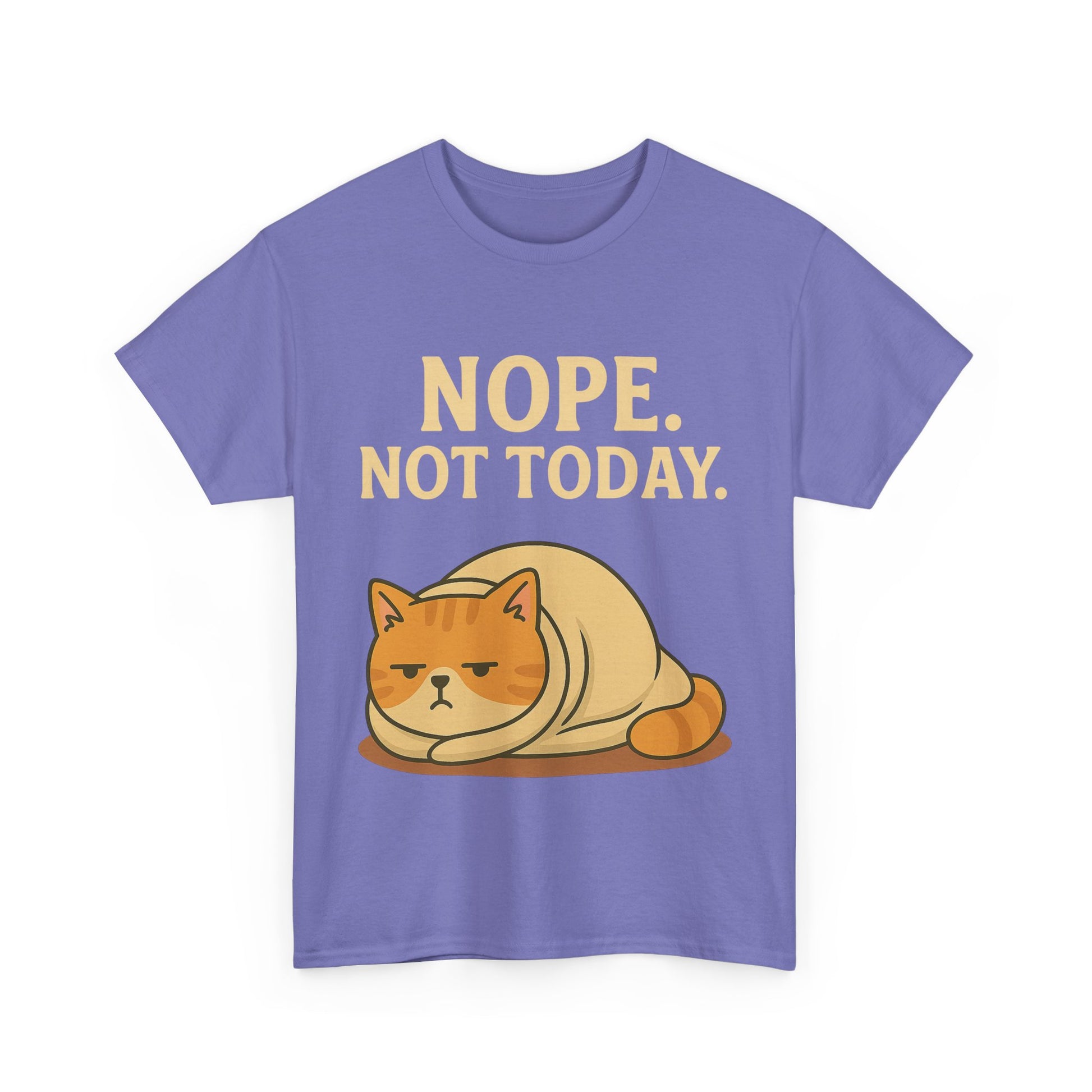 Lazy Cat "Nope. Not Today." Funny Graphic T-Shirt