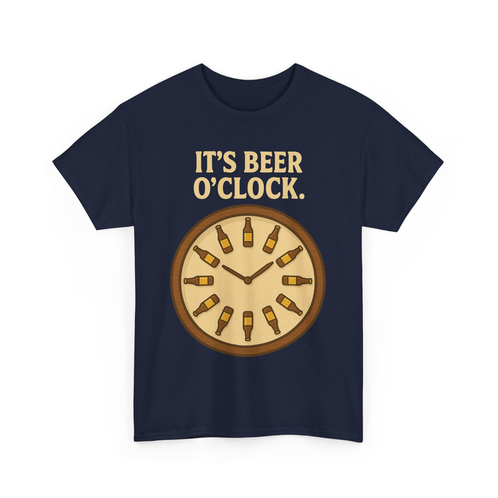 It’s Beer O’Clock Tee – Funny Unisex Cotton Beer Lover Shirt