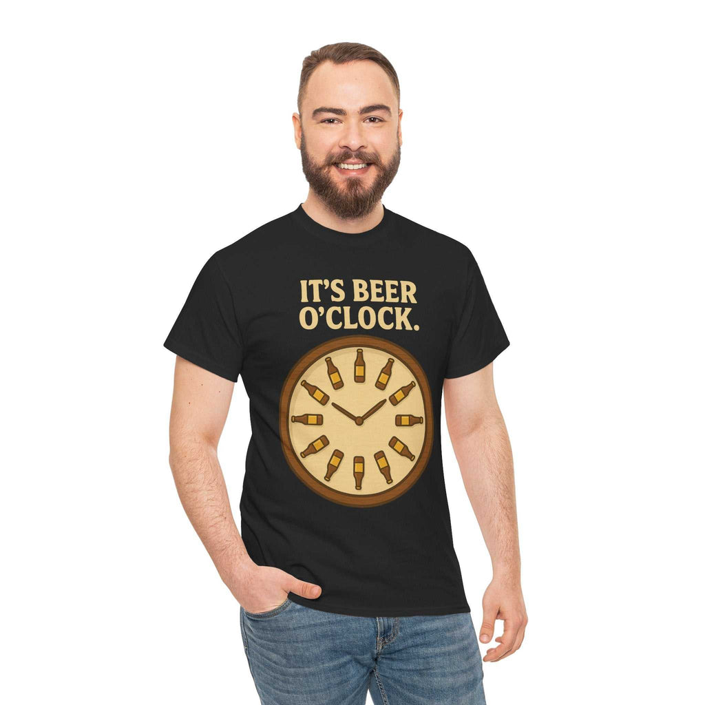 It’s Beer O’Clock Tee – Funny Unisex Cotton Beer Lover Shirt