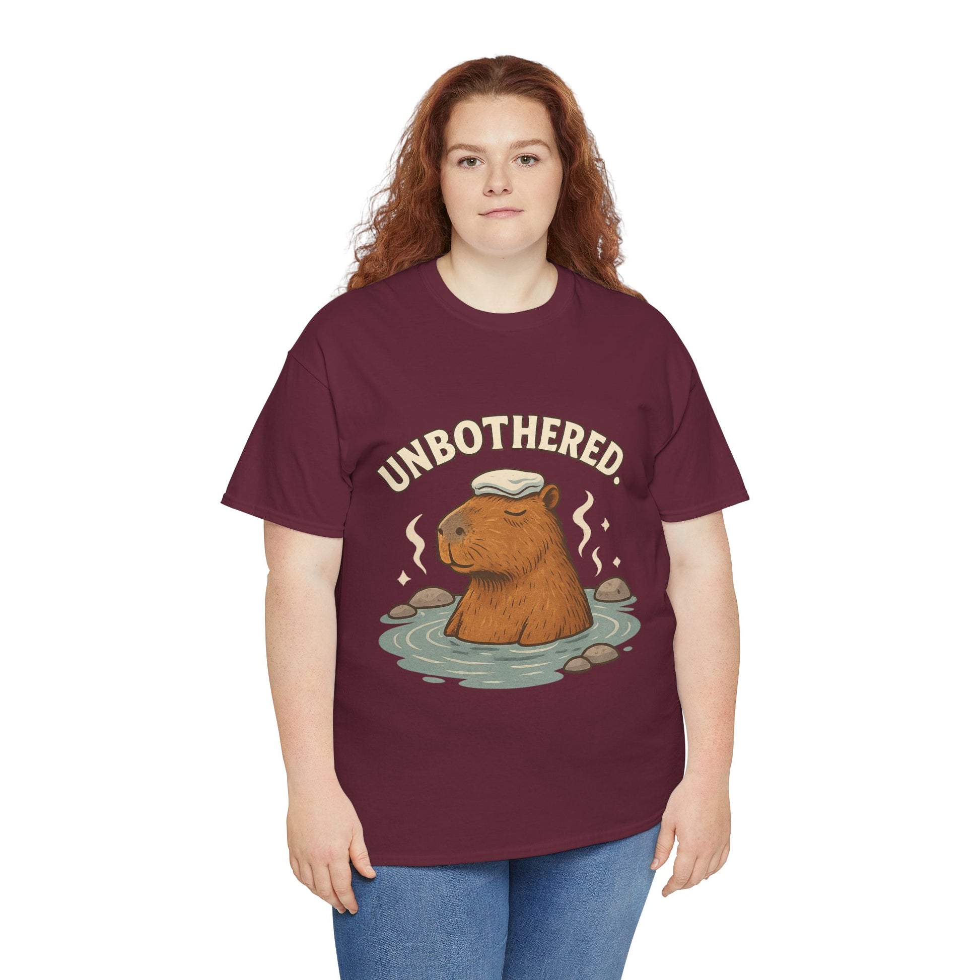 Unbothered Capybara Shirt – Funny Unisex Cotton Tee for Chill Vibes