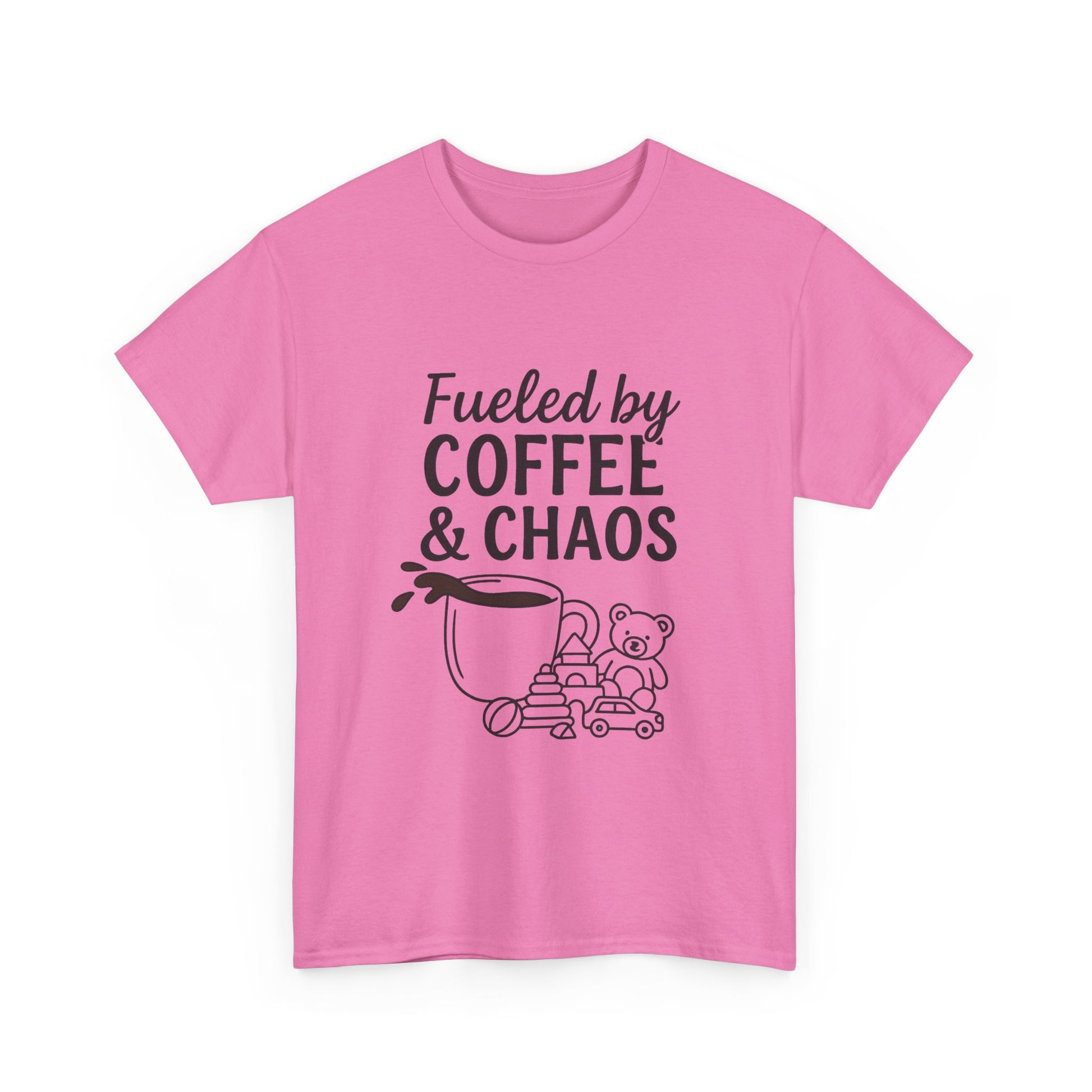 Fueled by Coffee & Chaos Shirt – Funny Unisex Tee for Moms & Dads