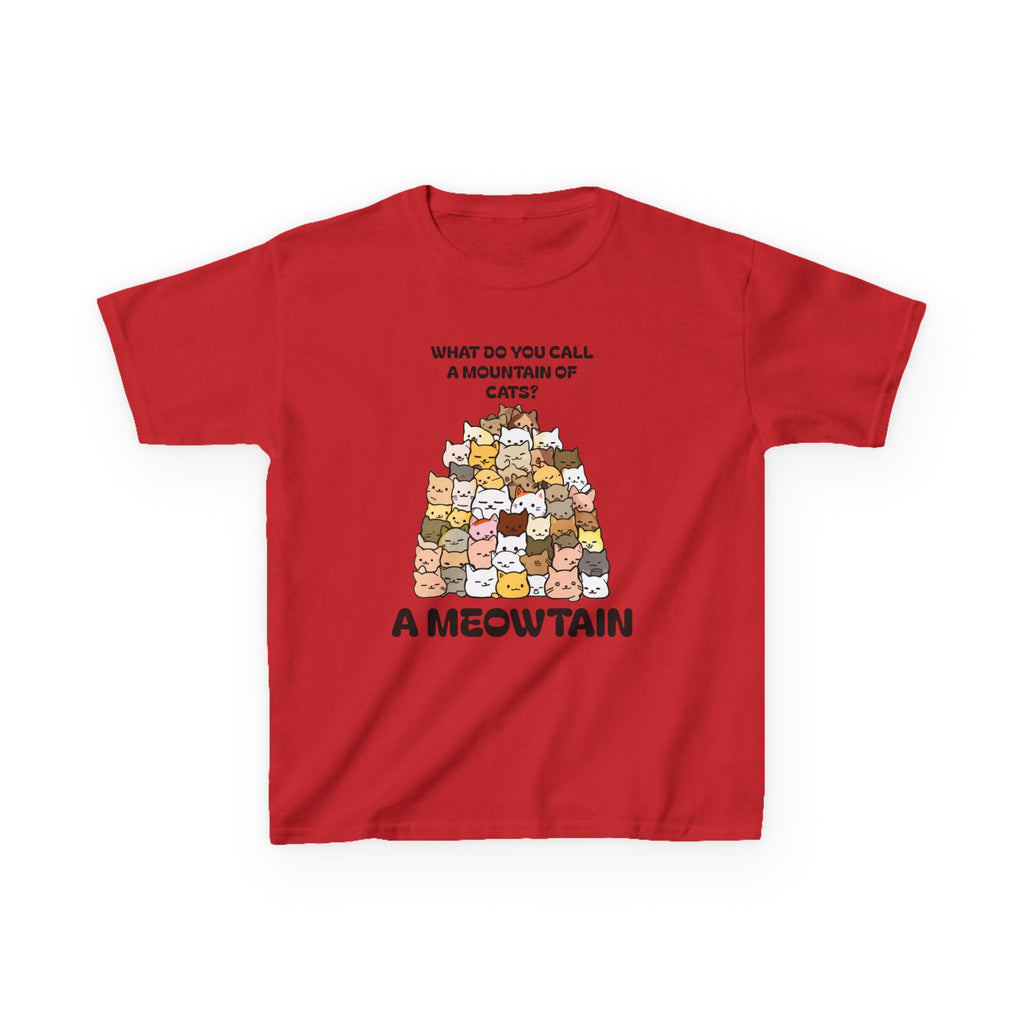A Meowtain! Funny Cat Pile T-Shirt for Kids – Cute Unisex Graphic Tee