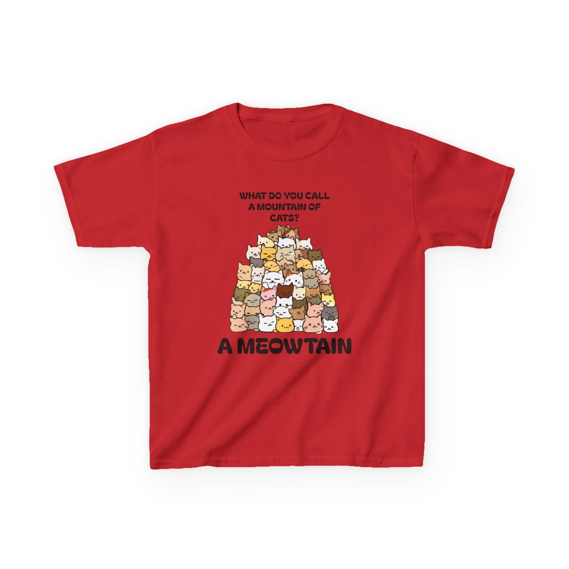 A Meowtain! Funny Cat Pile T-Shirt for Kids – Cute Unisex Graphic Tee