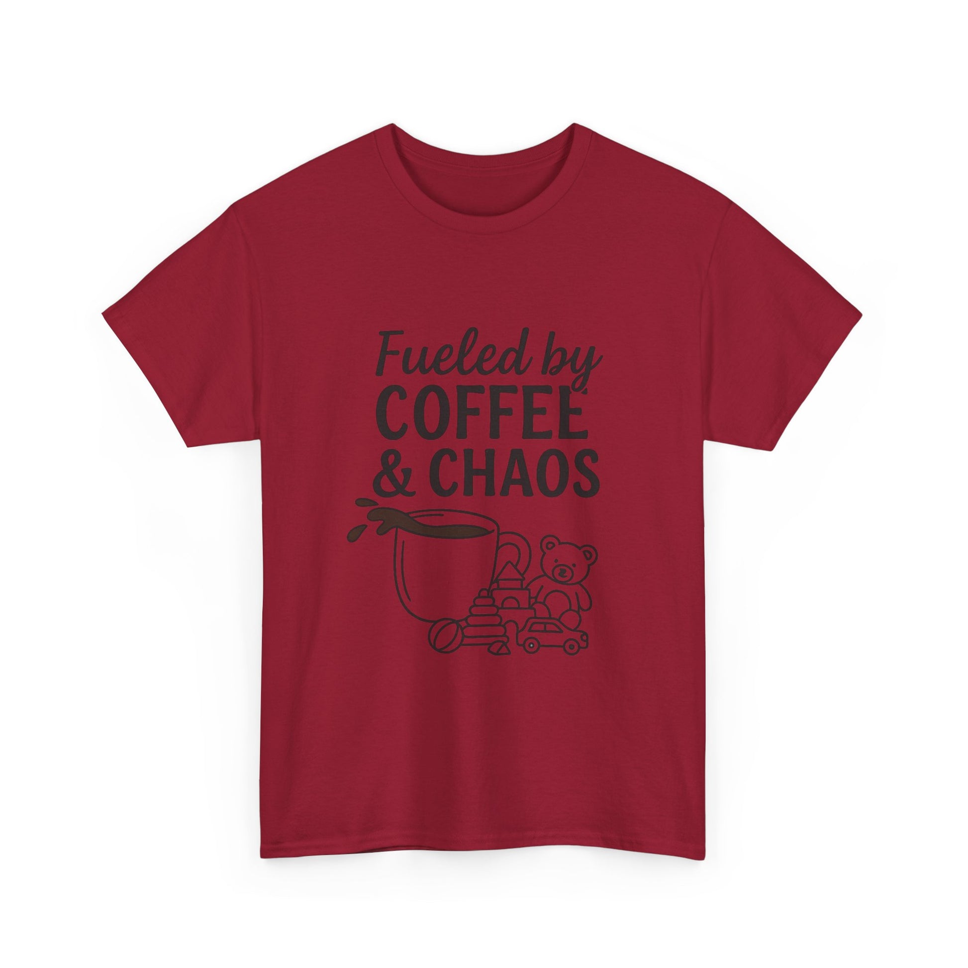 Fueled by Coffee & Chaos Shirt – Funny Unisex Tee for Moms & Dads
