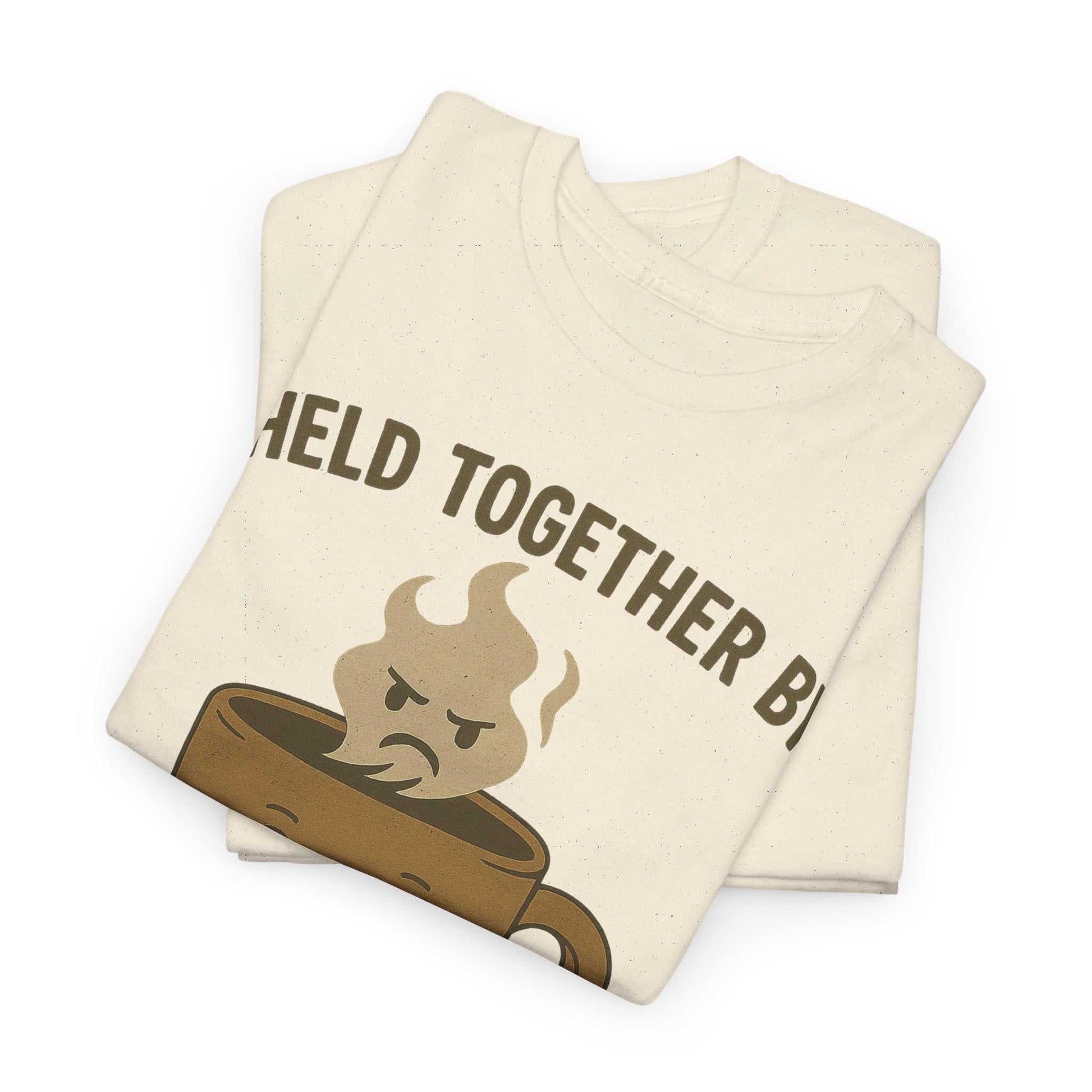 Held Together by Caffeine and Spite T-Shirt – Funny Unisex Tee