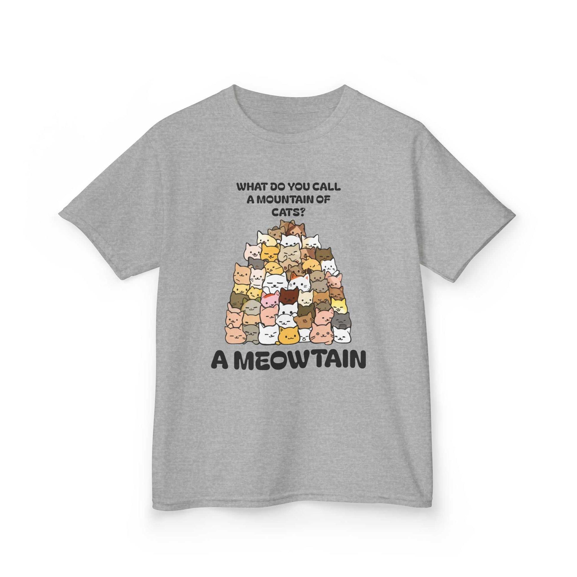 A Meowtain! Funny Cat Pile T-Shirt for Kids – Cute Unisex Graphic Tee