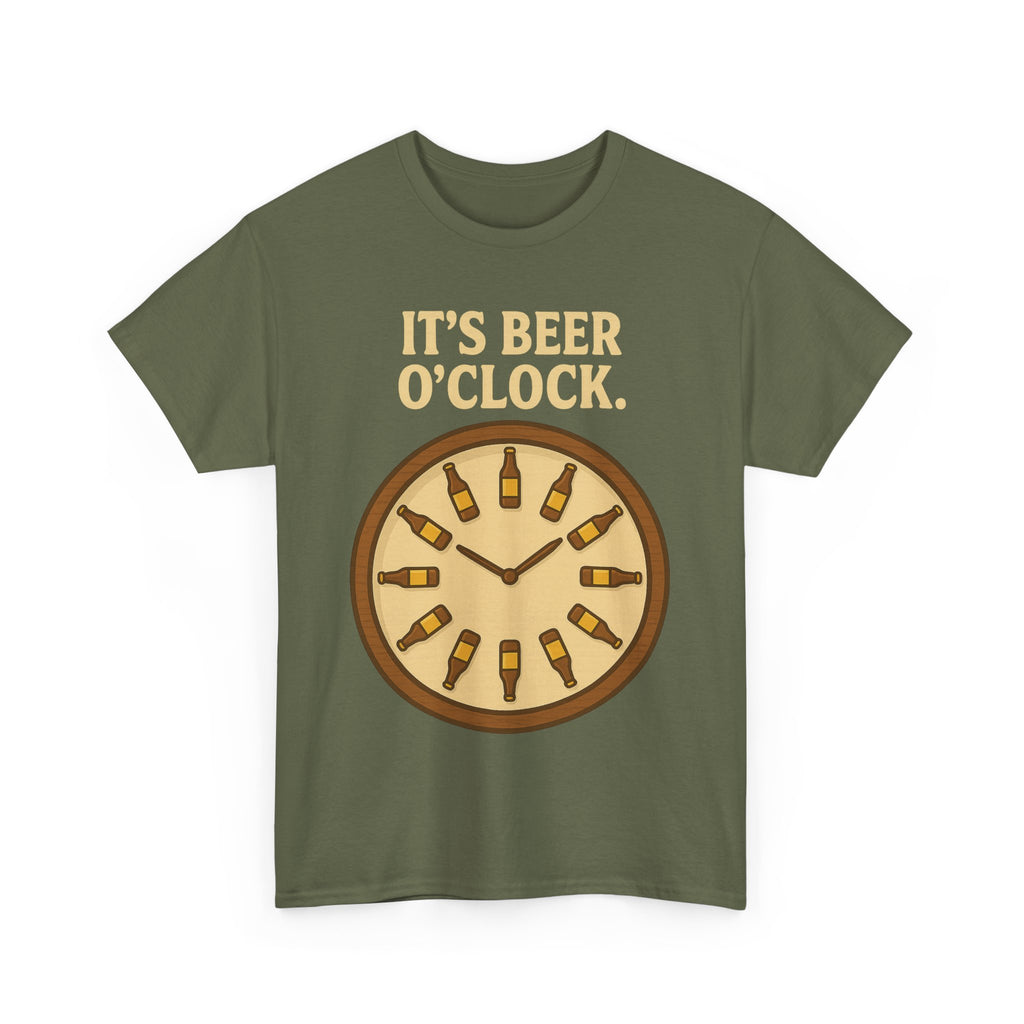 It’s Beer O’Clock Tee – Funny Unisex Cotton Beer Lover Shirt