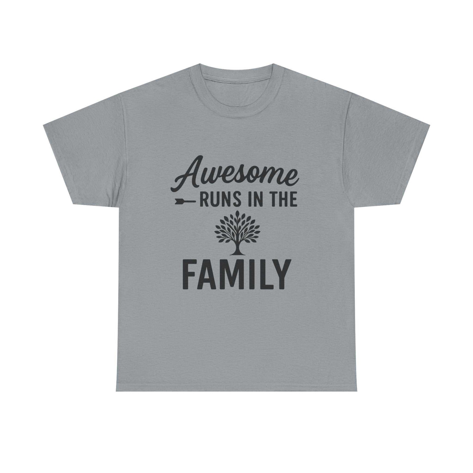 Awesome Runs In The Family – Unisex Cotton Family T-Shirt