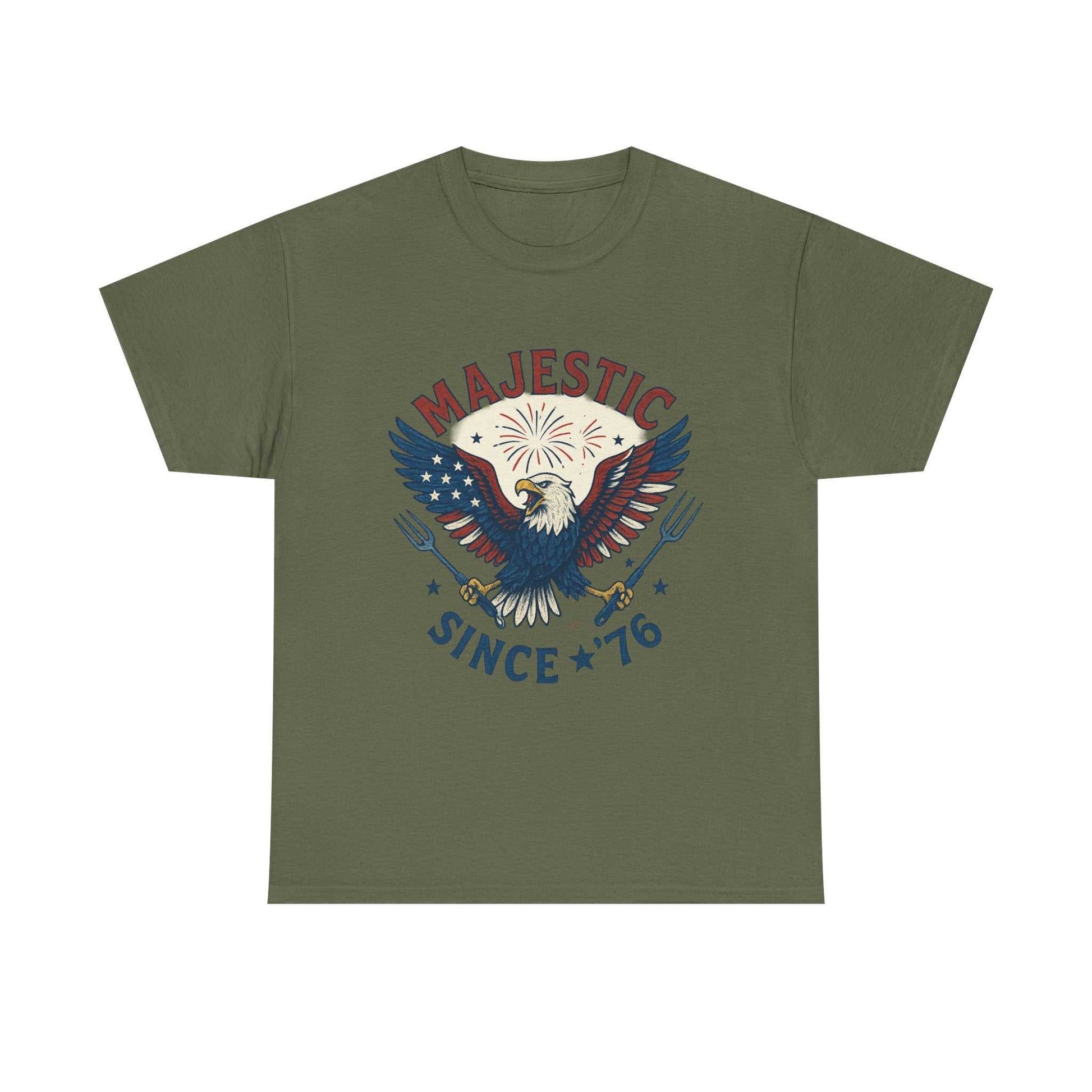 Majestic Eagle Since '76 T-Shirt – Vintage American Flag Tee for Men & Women, Patriotic USA Graphic Shirt