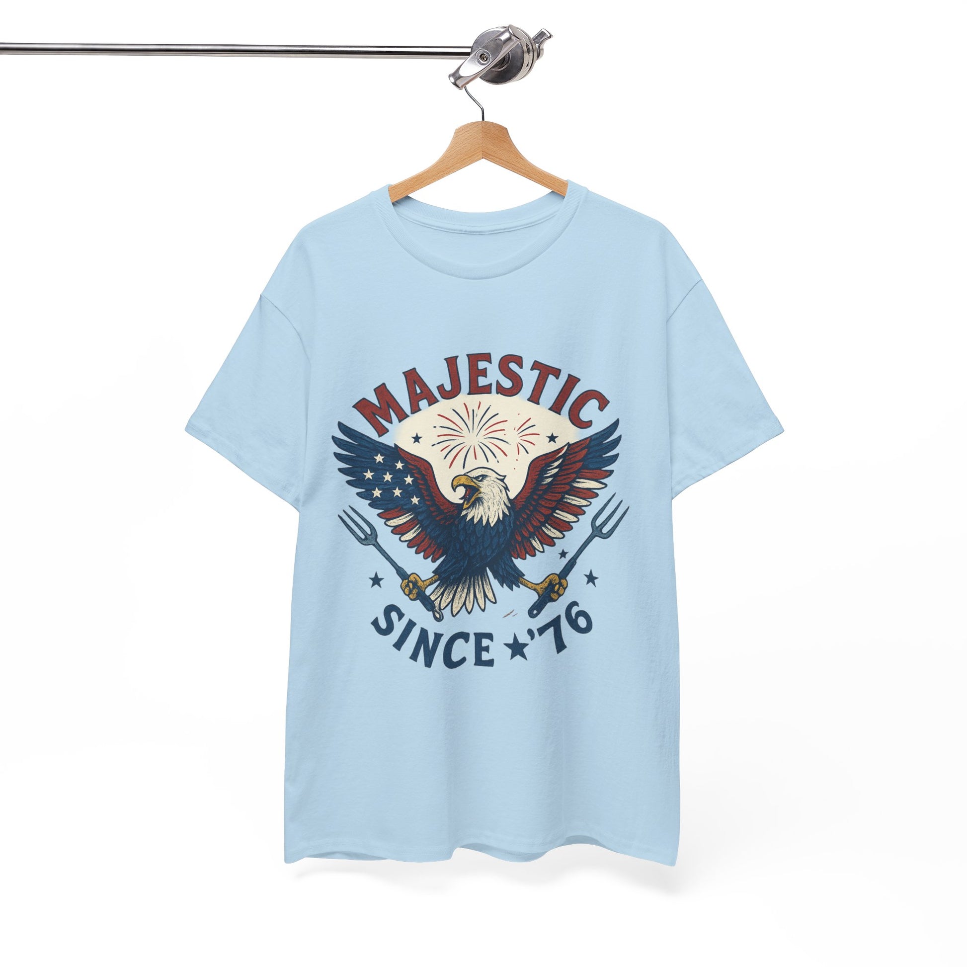 Majestic Eagle Since '76 T-Shirt – Vintage American Flag Tee for Men & Women, Patriotic USA Graphic Shirt
