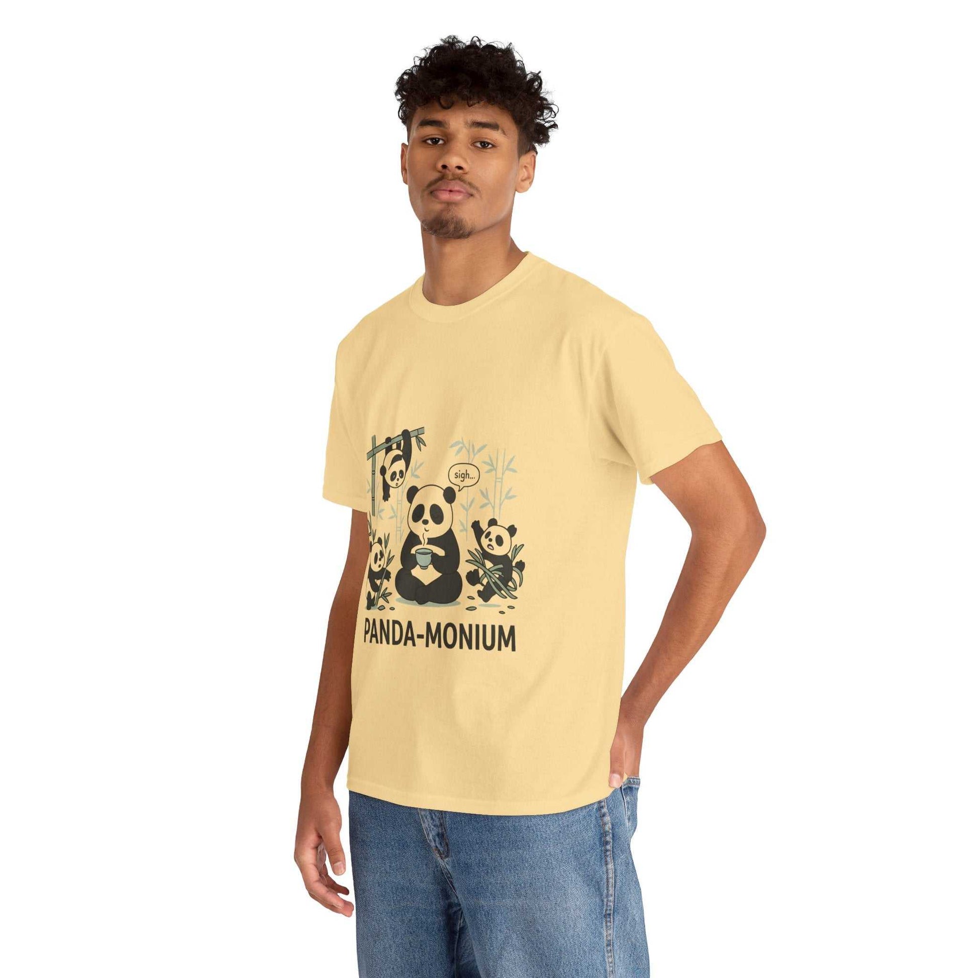 Unisex Panda-Monium T-Shirt – Fun Casual Wear for Animal Lovers