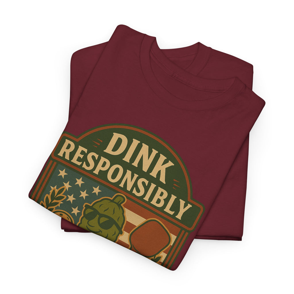 Dink Responsibly Pickleball T-Shirt – Funny Sports Tee