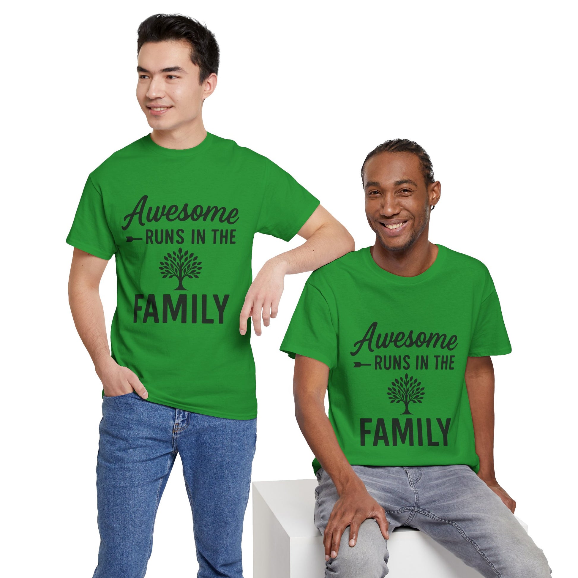 Awesome Runs In The Family – Unisex Cotton Family T-Shirt