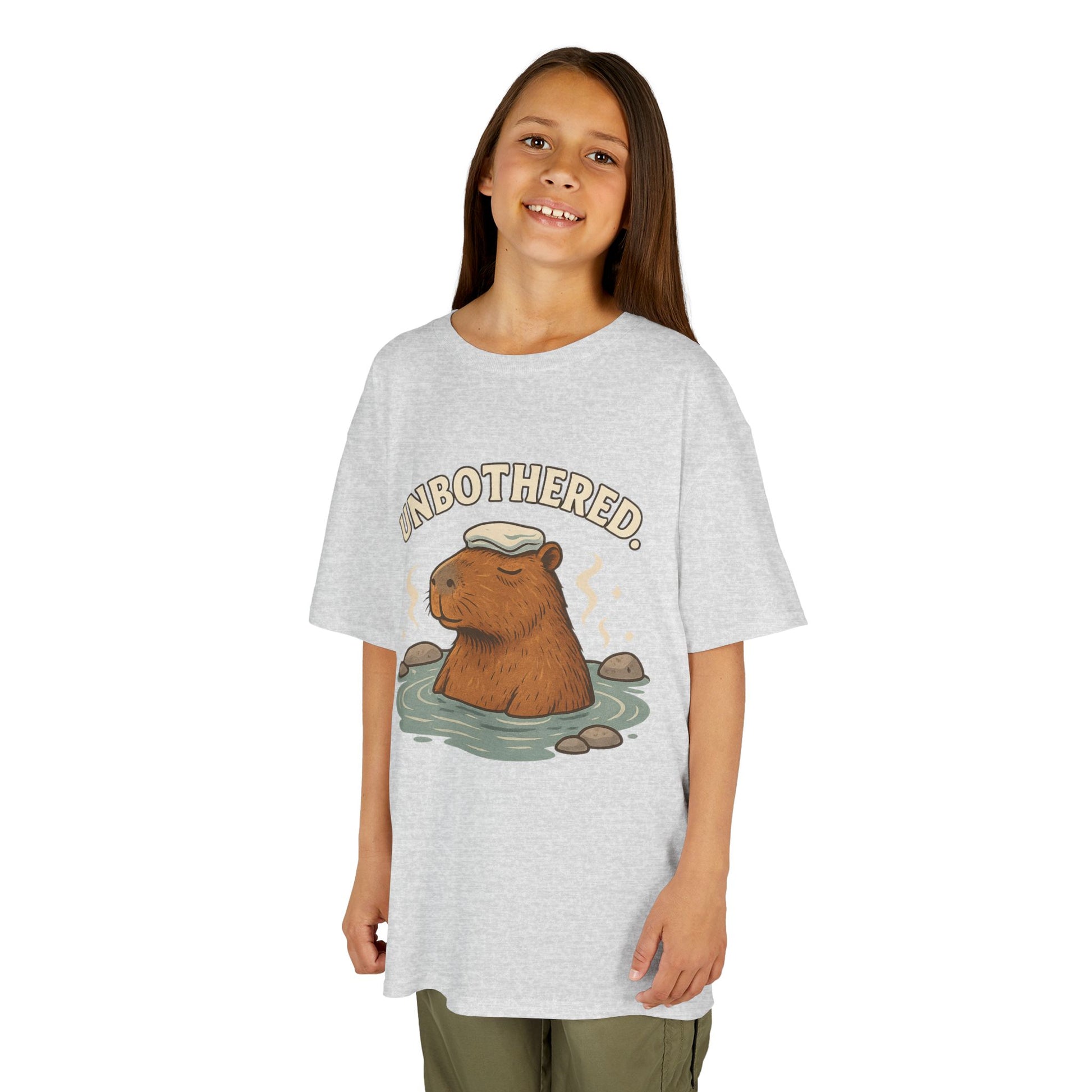 Unbothered Capybara T-Shirt for Kids – Funny Chill Animal Graphic Tee | Soft Cotton Unisex Fit