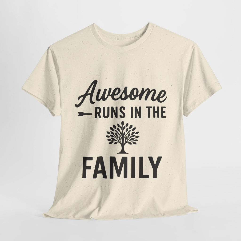 Awesome Runs In The Family – Unisex Cotton Family T-Shirt