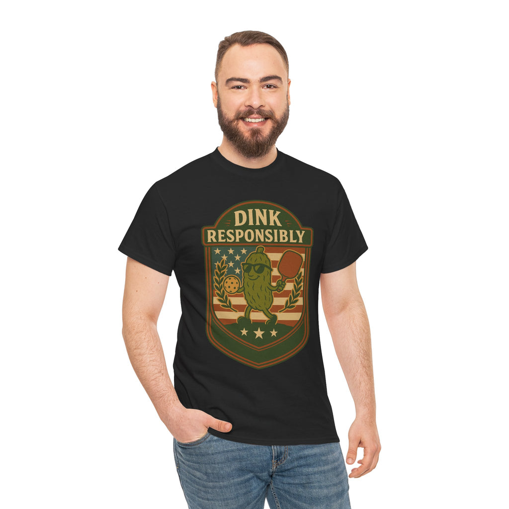 Dink Responsibly Pickleball T-Shirt – Funny Sports Tee